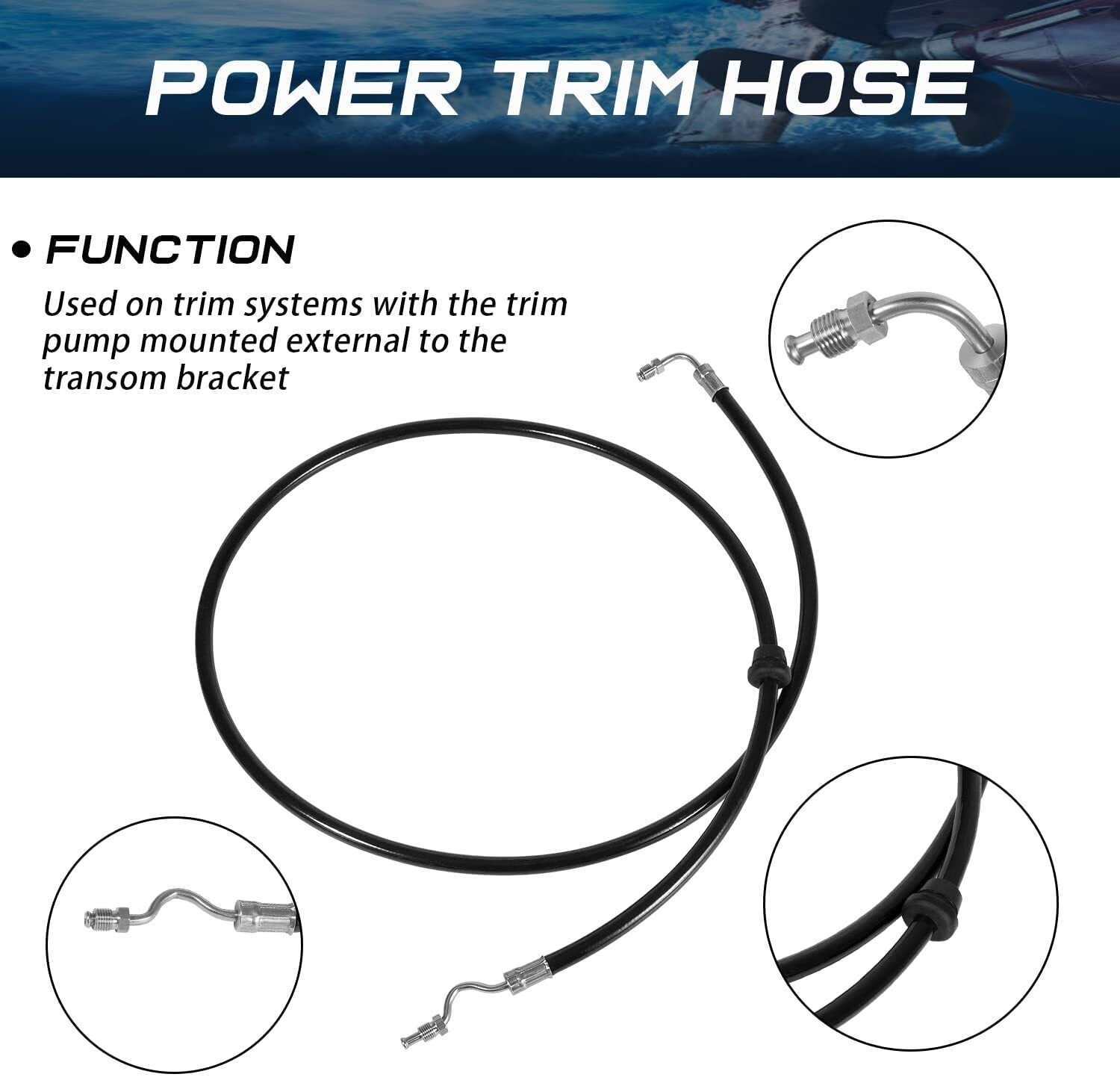 18-2110 Hydraulic Power Trim Hose #32-88005 for Mercury Mariner Outboard Motors