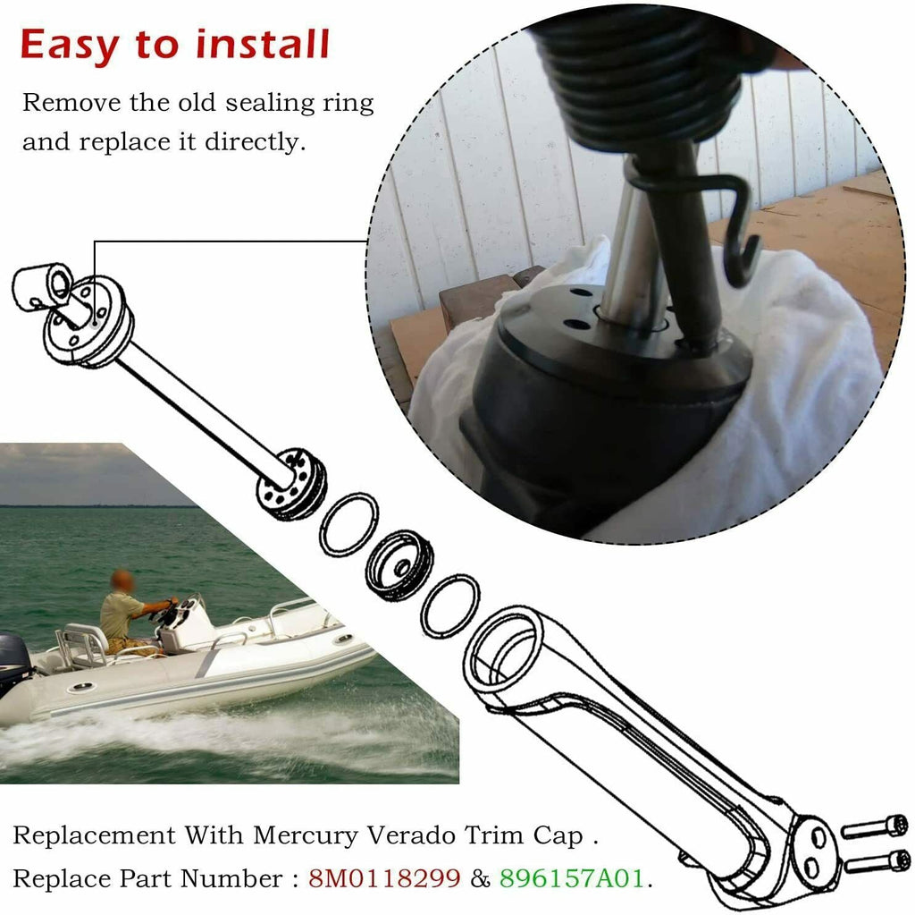 2X Outboard Verado Trim Cap For Mercury 8M0118299 896157A01 6-Cylinder 200HP-300