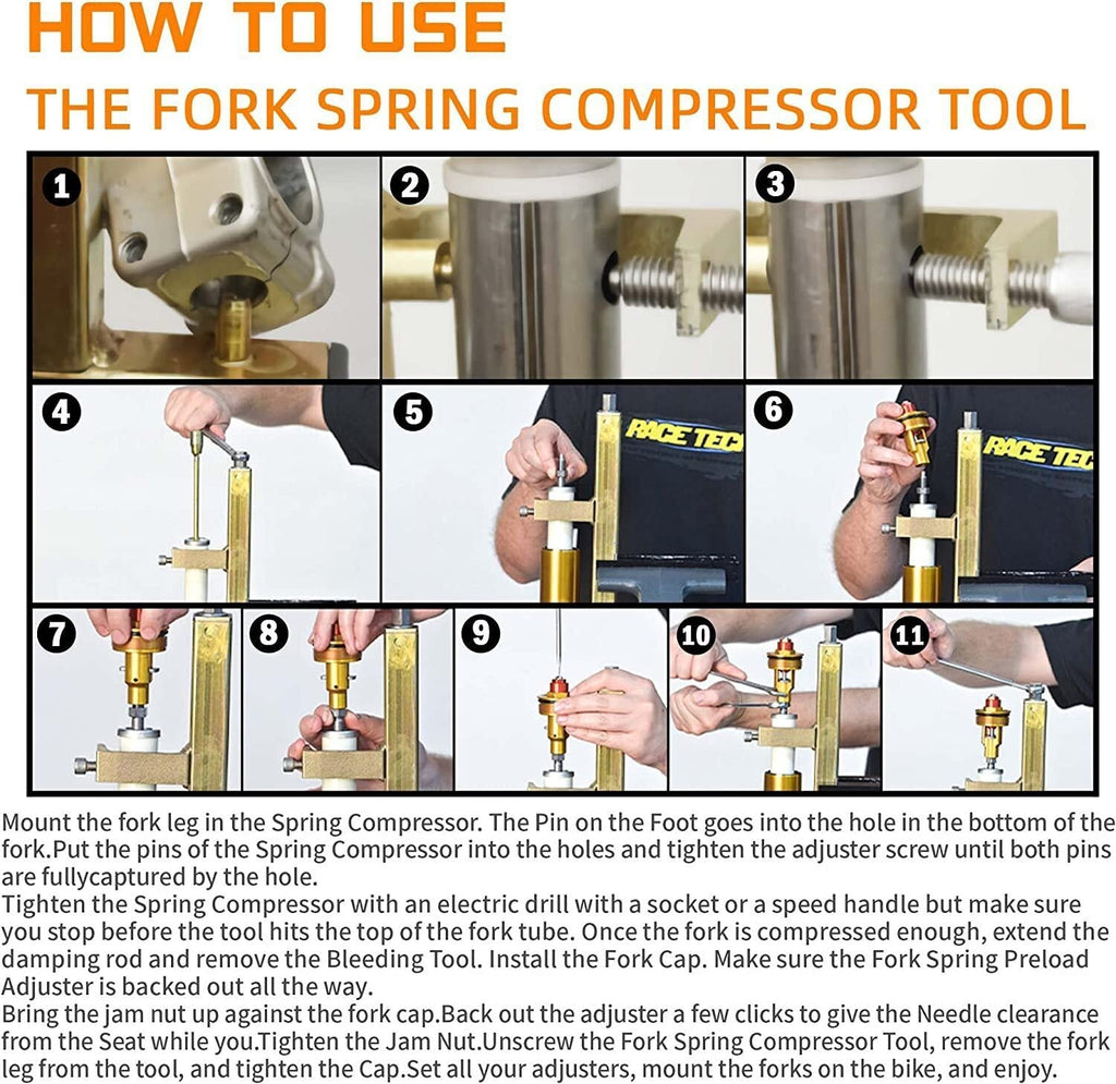 TFSC 01 Fork Spring Compressor Motorcycles Tool for Most Sport Bikes Road Racers