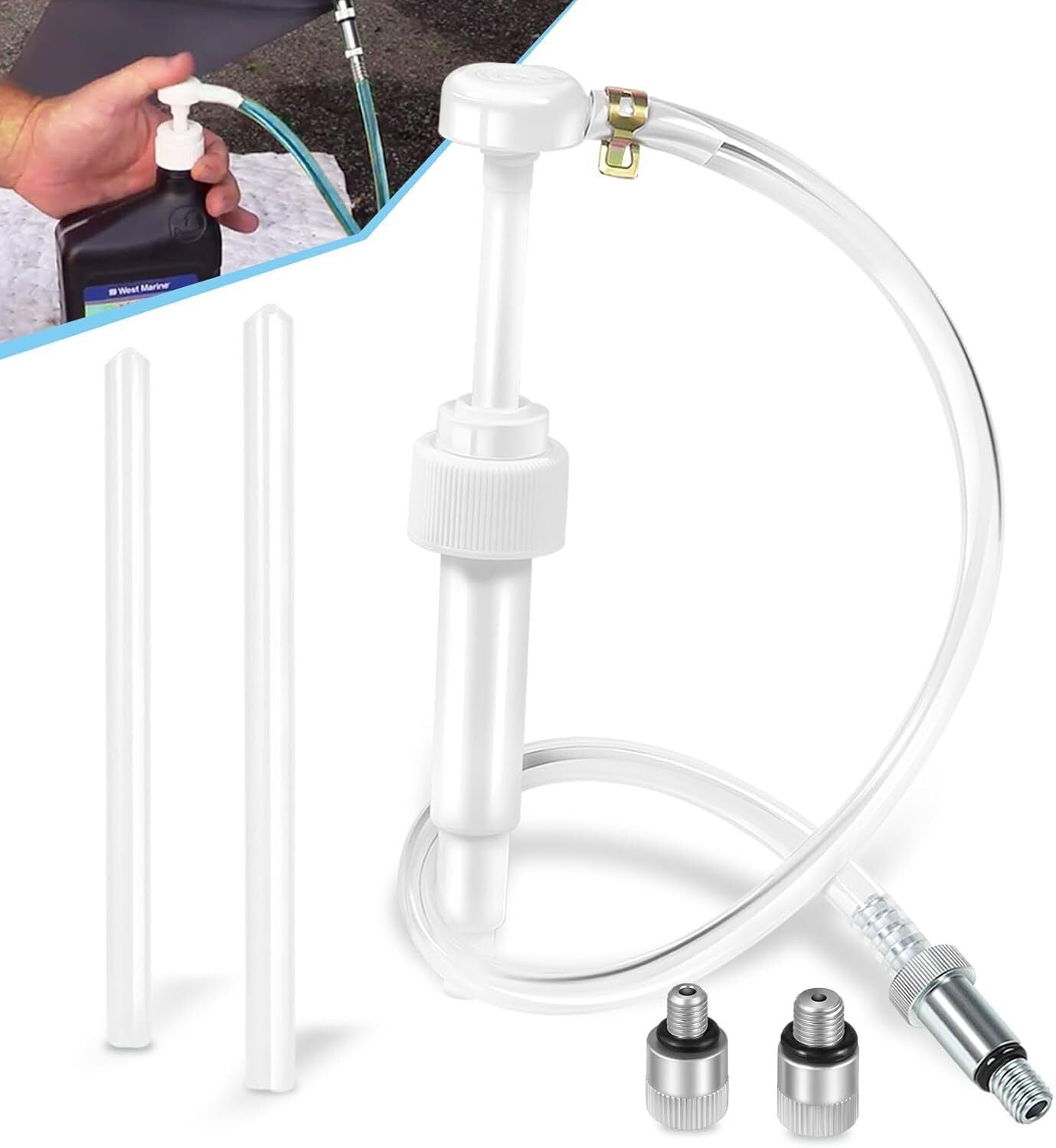 Marine Outboard Boat Motor Lower Unit Gear Oil Change Outdrive Fluid Pump Kit