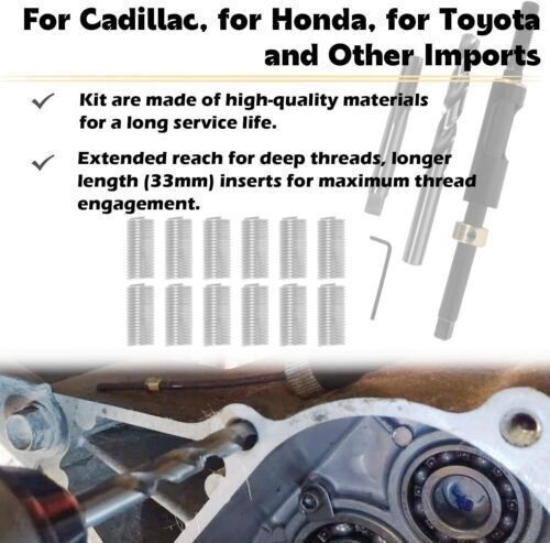M11x1.5 Head Bolt Thread Repair Kit for Toyota Honda Ford GM Nissan Scion Isuzu