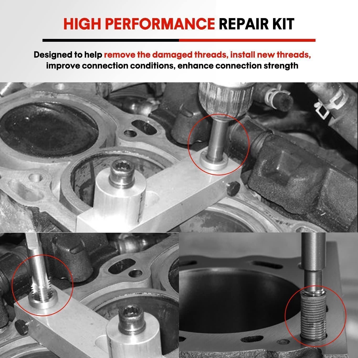 M11x1.5 Head Bolt Thread Repair Kit for Toyota Honda Ford GM Nissan Scion Isuzu
