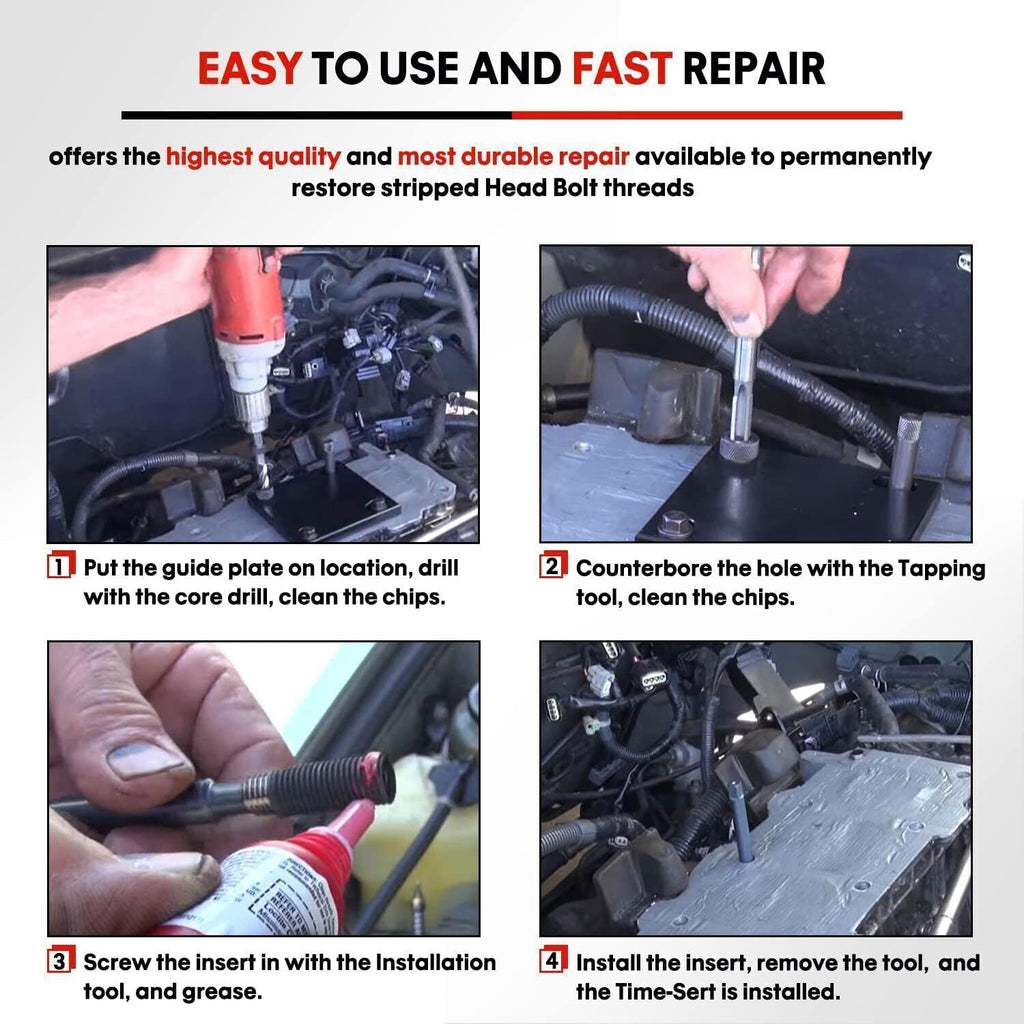 M11x1.5 Head Bolt Thread Repair Kit for Toyota Honda Ford GM Nissan Scion Isuzu