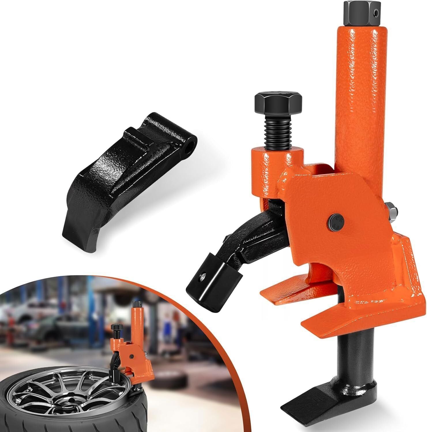 Manual Tire Bead Breaker 38"-42" Tires Repair Tool with Rubber Pad Protector