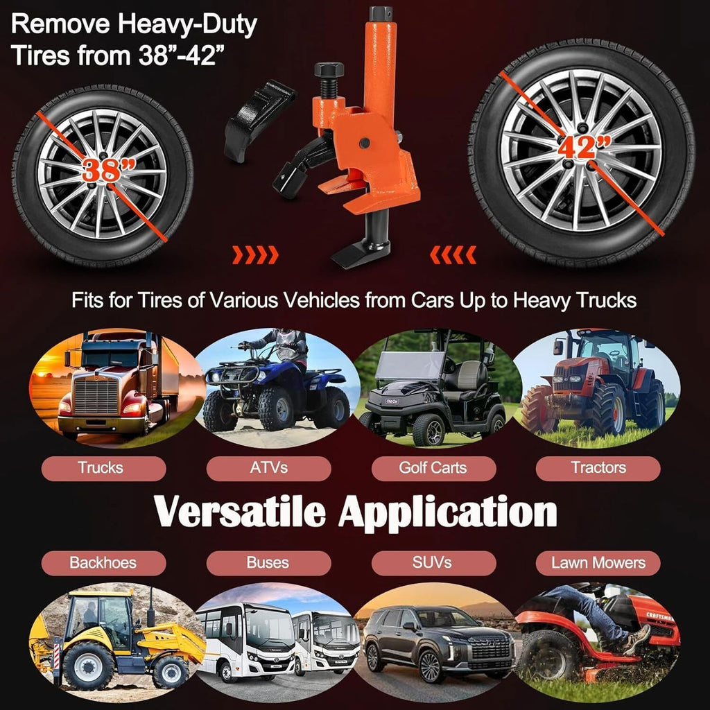 Manual Tire Bead Breaker 38"-42" Tires Repair Tool with Rubber Pad Protector