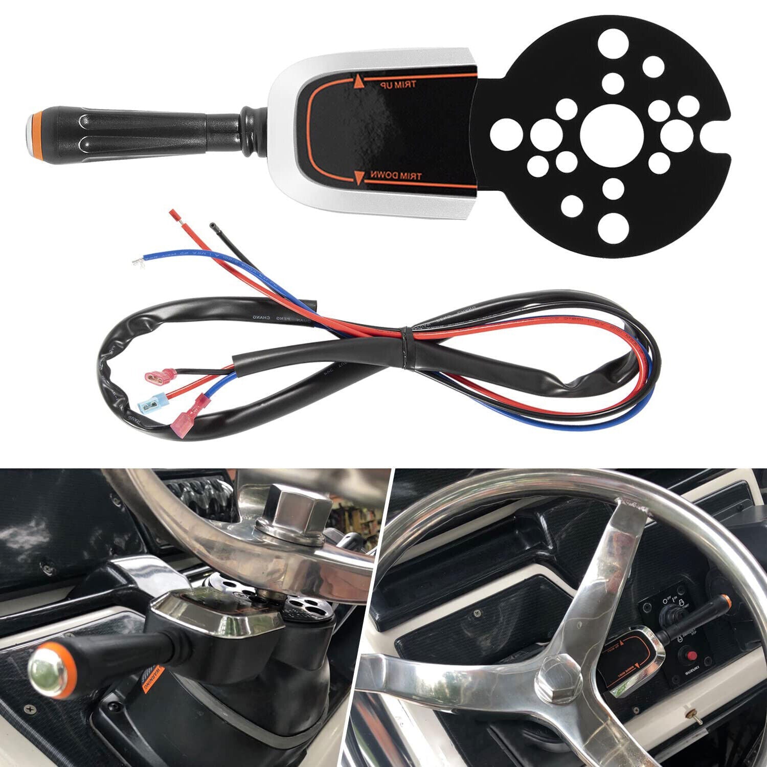 Bezel Control Switch Blinker Trim/Jack Plate For Seastar Hydraulic PT1000-1P, 2P
