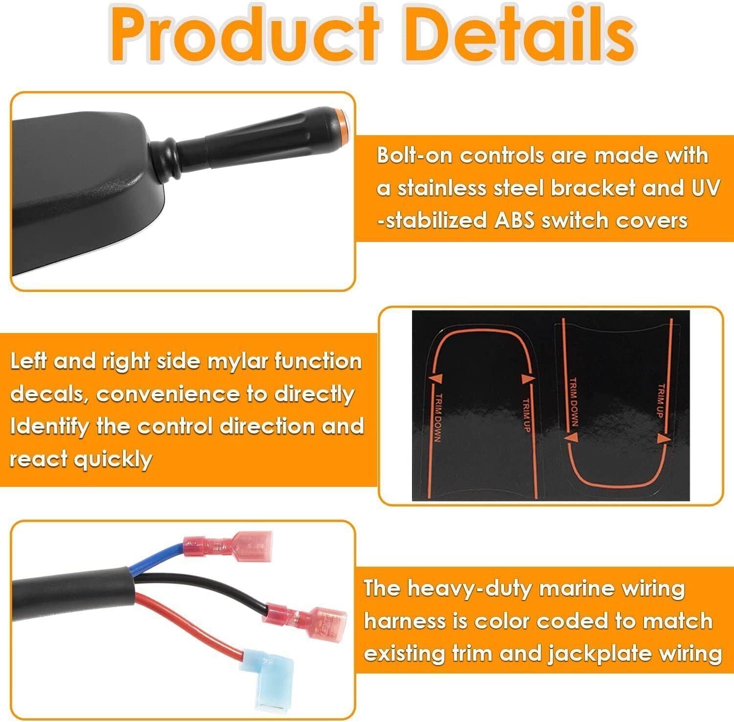 Bezel Control Switch Blinker Trim/Jack Plate For Seastar Hydraulic PT1000-1P, 2P