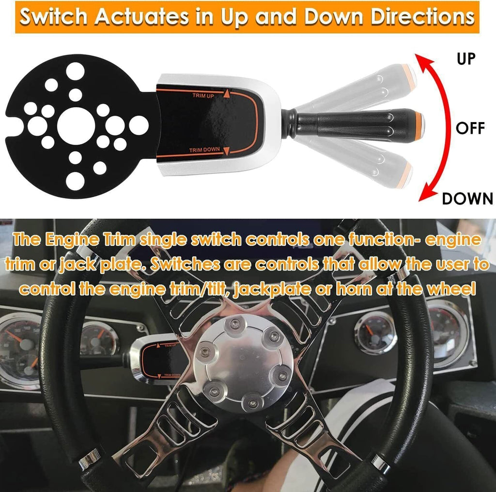 Bezel Control Switch Blinker Trim/Jack Plate For Seastar Hydraulic PT1000-1P, 2P