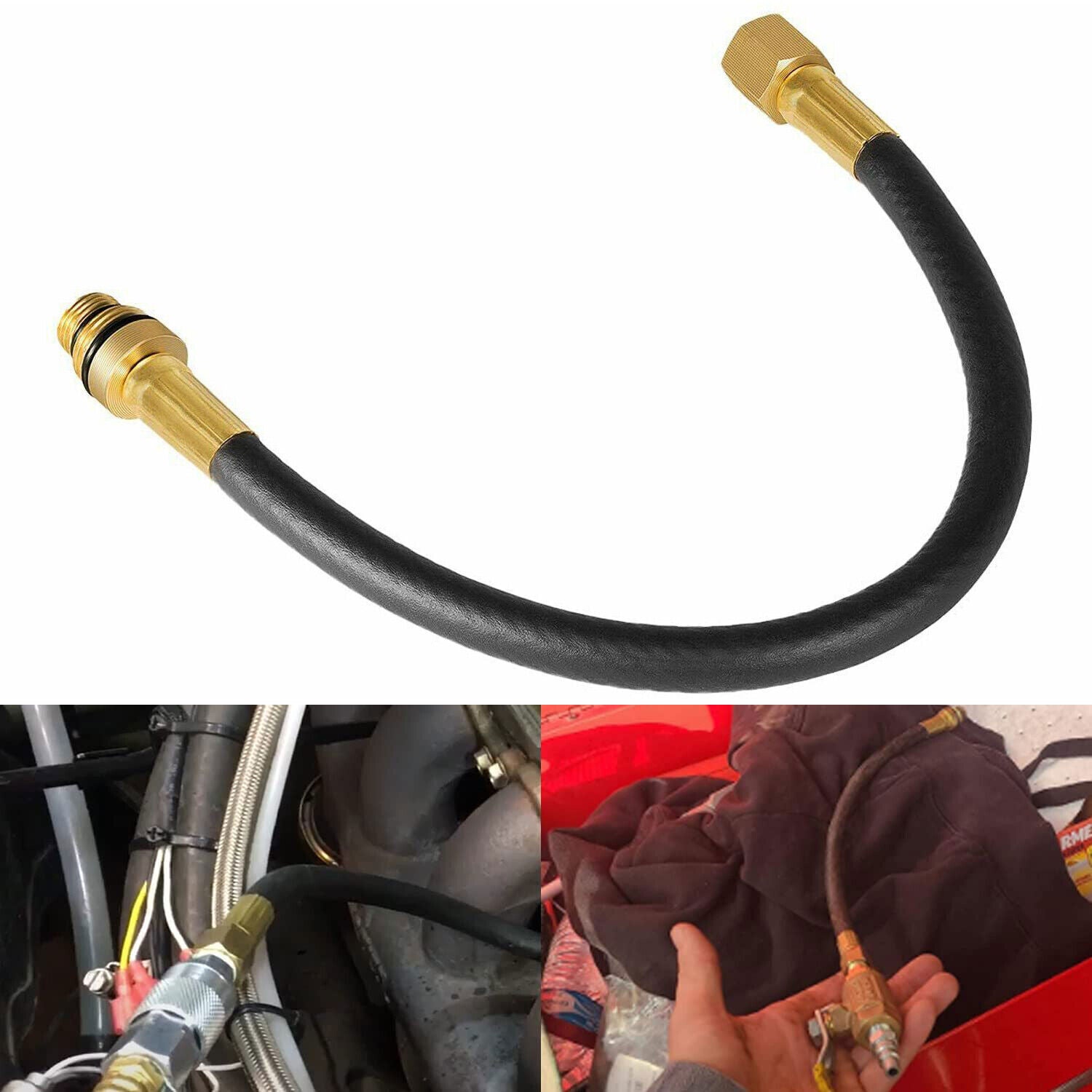 For 14mm & 18mm Spark Plug Threads 19700 Air Valve Holder 12" Flexible Hose