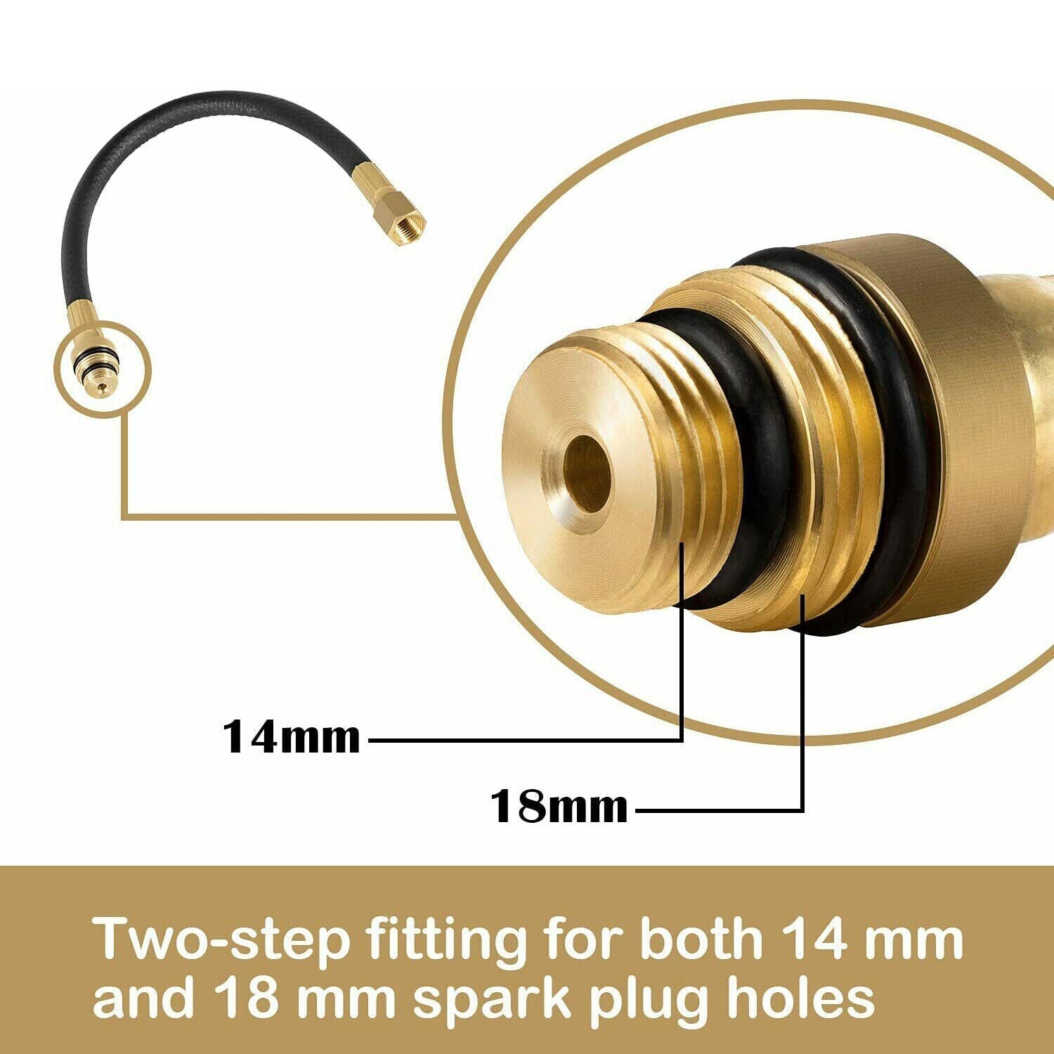 For 14mm & 18mm Spark Plug Threads 19700 Air Valve Holder 12" Flexible Hose