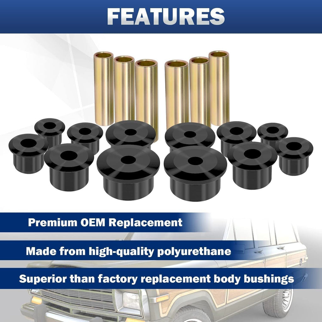 KJ02008BK Rear Spring Shackle Bushings for 1984-2098 Jeep Cherokee XJ 2.2109G