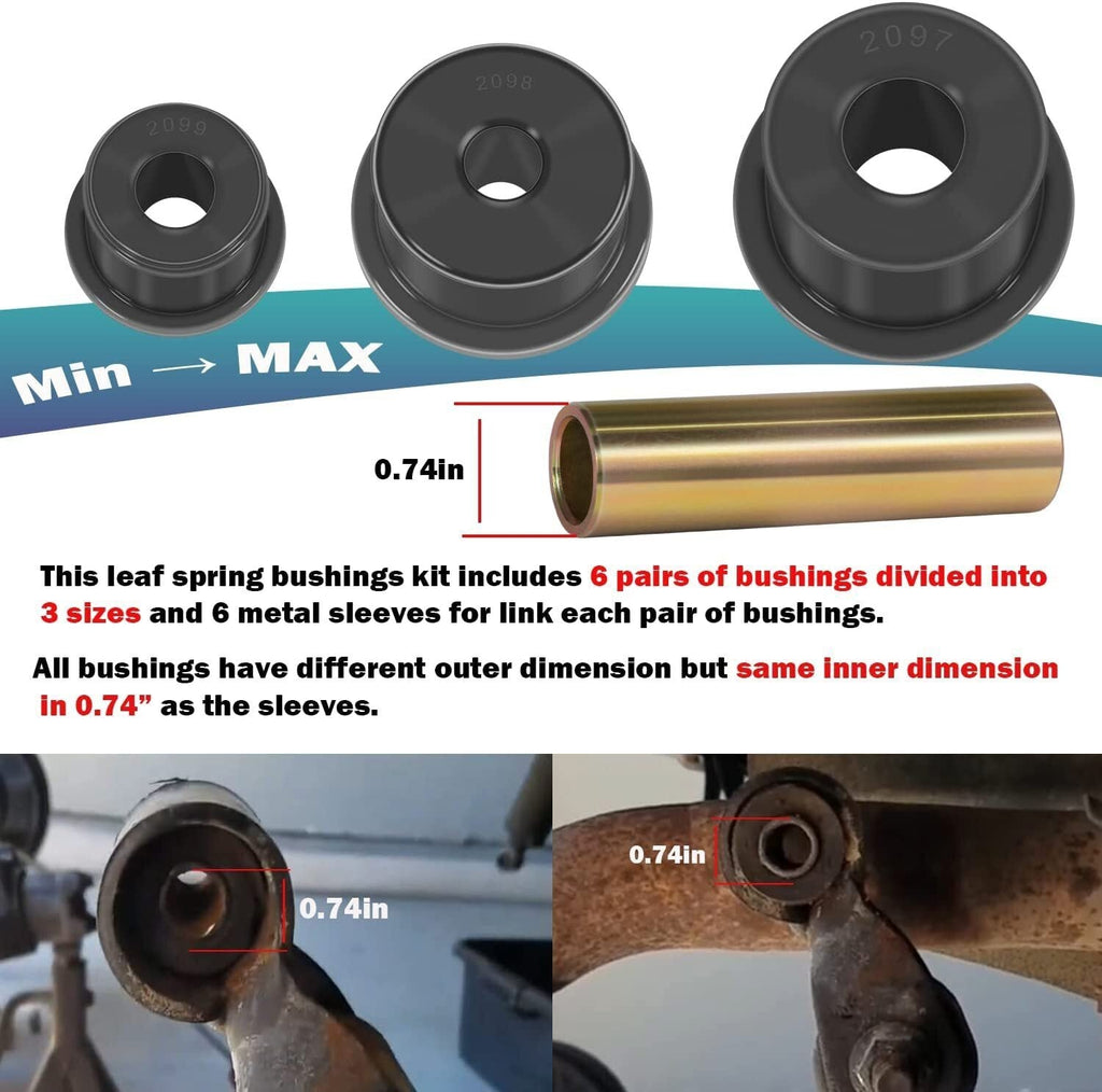 KJ02008BK Rear Spring Shackle Bushings for 1984-2098 Jeep Cherokee XJ 2.2109G