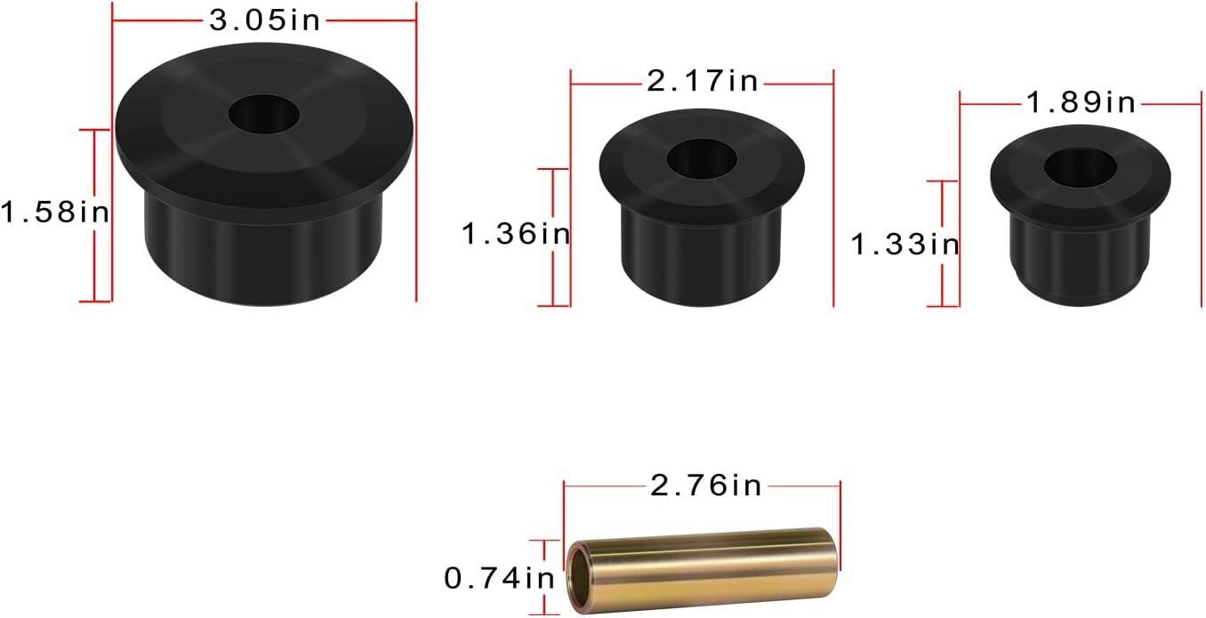 KJ02008BK Rear Spring Shackle Bushings for 1984-2098 Jeep Cherokee XJ 2.2109G