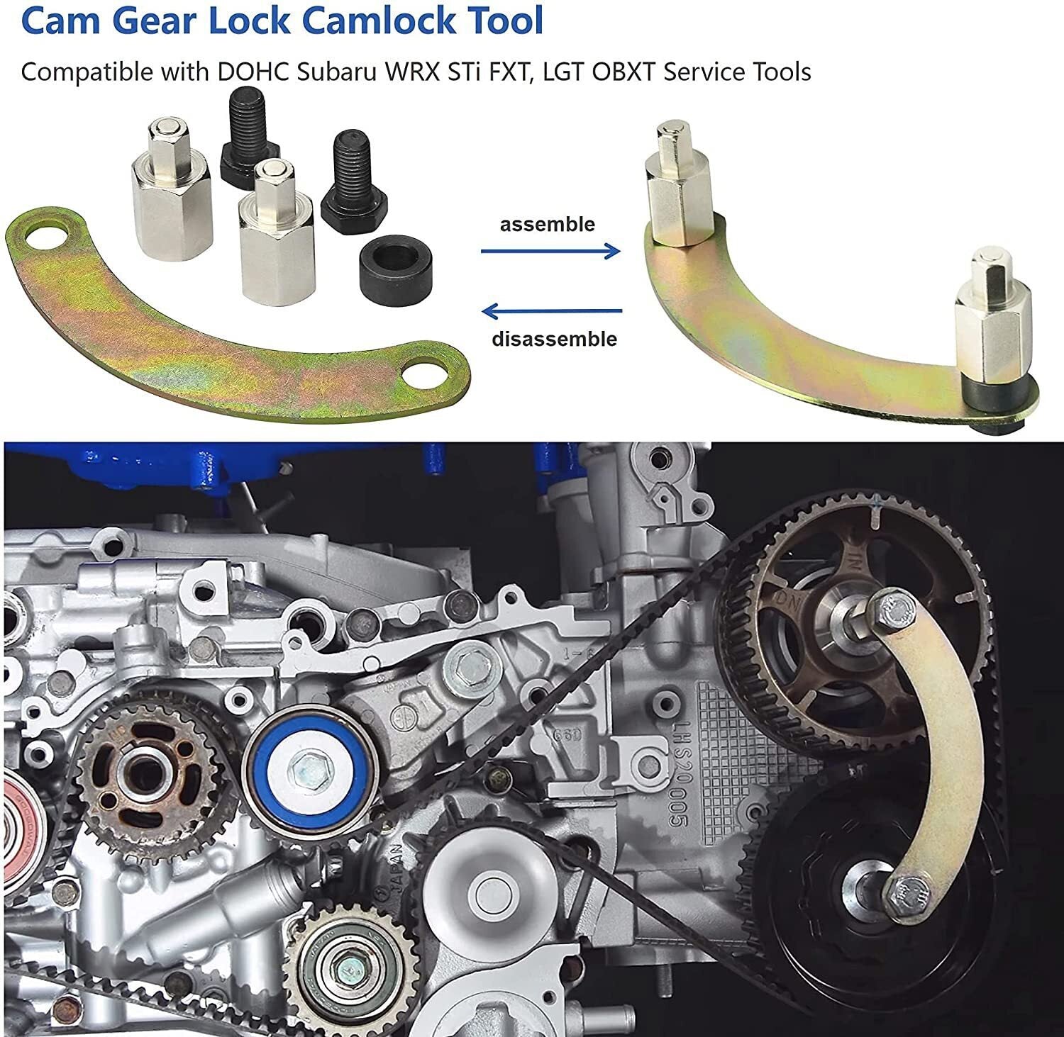 Cam Gear Lock Camlock Tool For DOHC Subaru Impreza WRX STI FXT 2.0L/2.5L Turbo