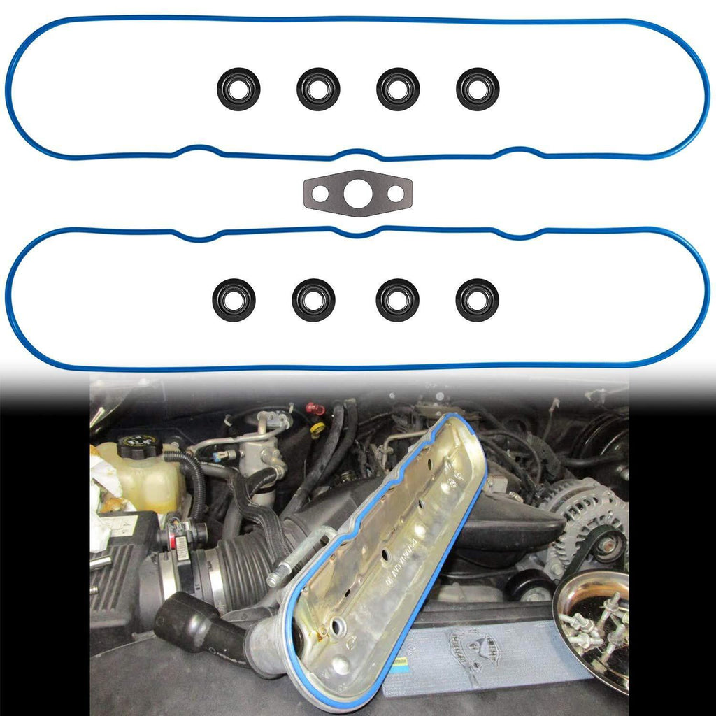 Valve Cover Graphite Gasket Set Grommets Kit for Chevy GMC 4.8/5.3/6.0/6.2/7.0L