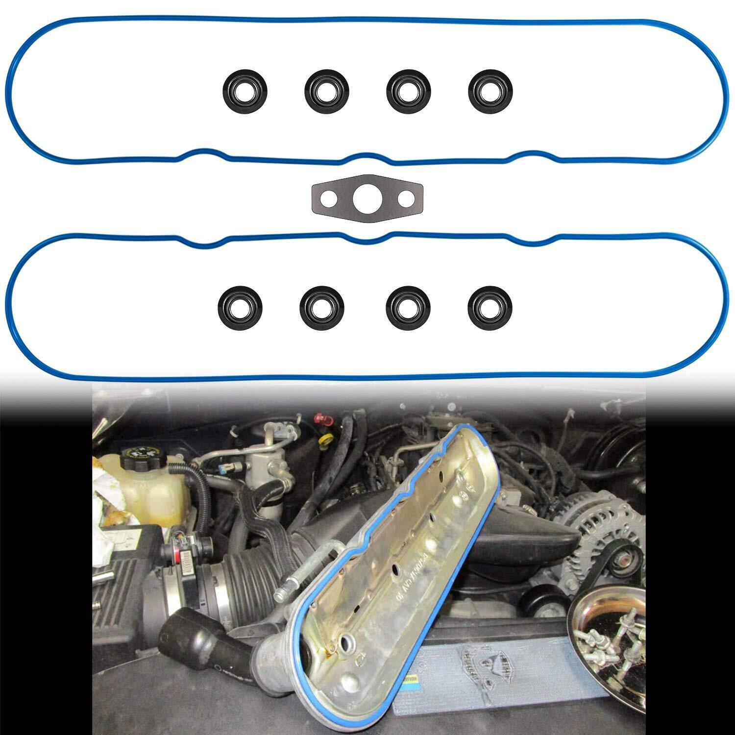 Valve Cover Graphite Gasket Set Grommets Kit for Chevy GMC 4.8/5.3/6.0/6.2/7.0L