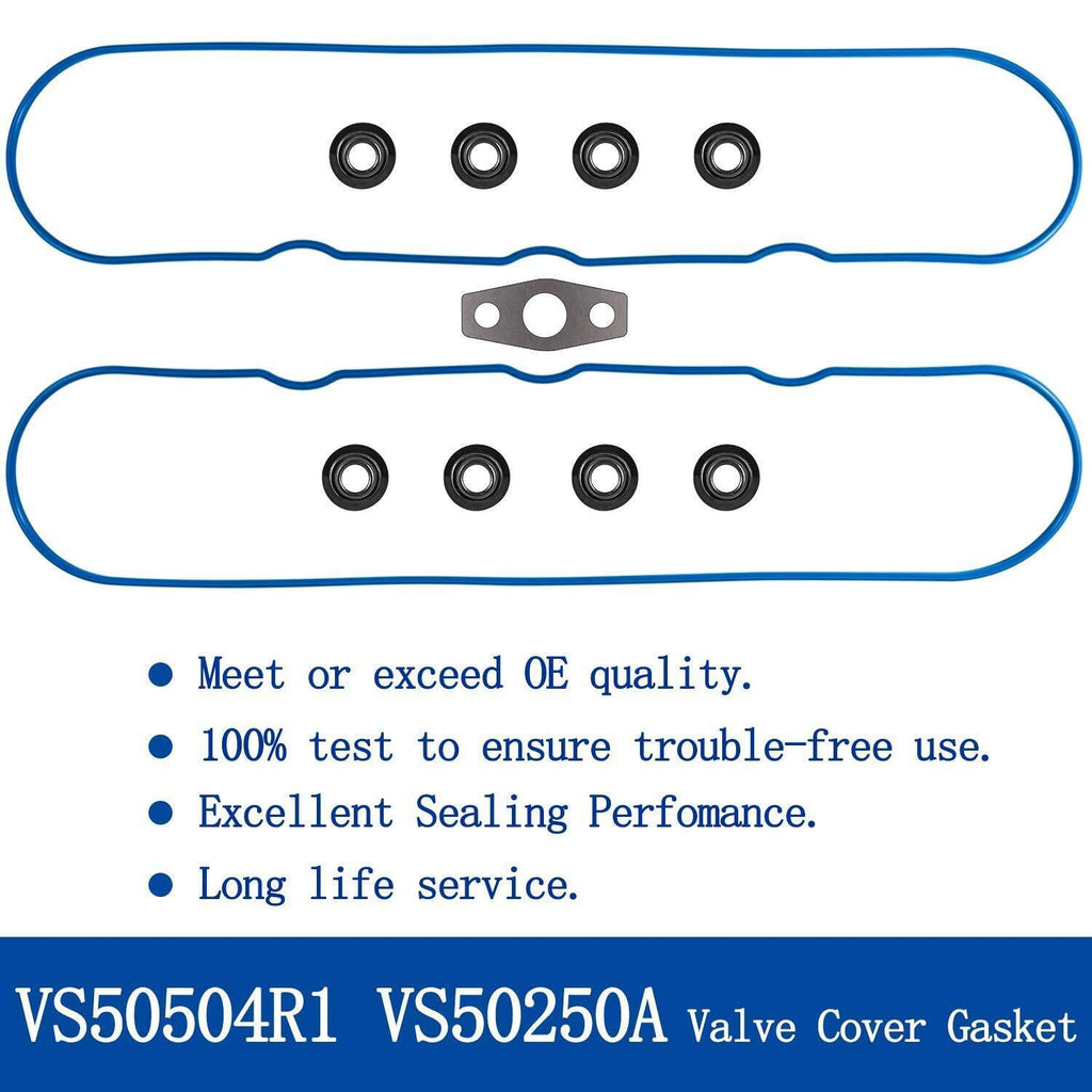 Valve Cover Graphite Gasket Set Grommets Kit for Chevy GMC 4.8/5.3/6.0/6.2/7.0L