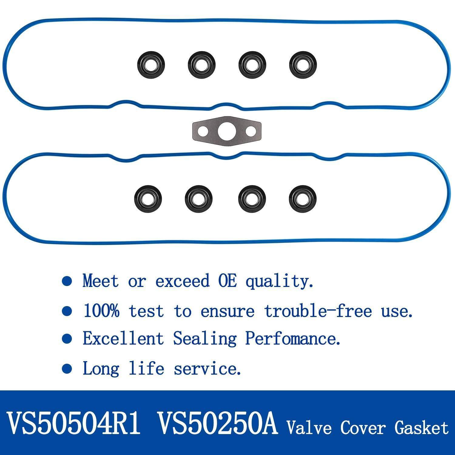 Valve Cover Graphite Gasket Set Grommets Kit for Chevy GMC 4.8/5.3/6.0/6.2/7.0L