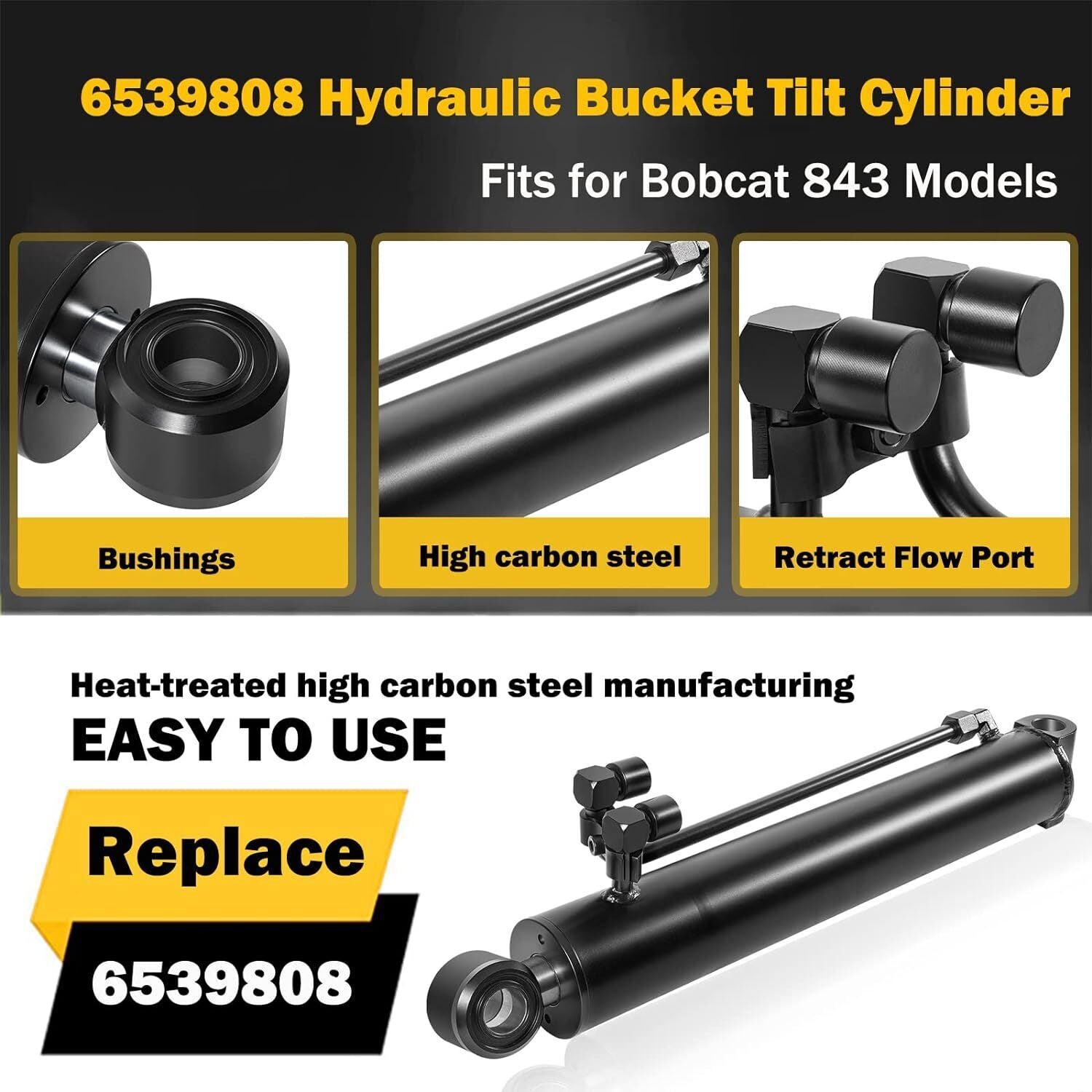 6539808 Hydraulic Bucket Tilt Cylinder Fits for Bobcat 843 Models Replace