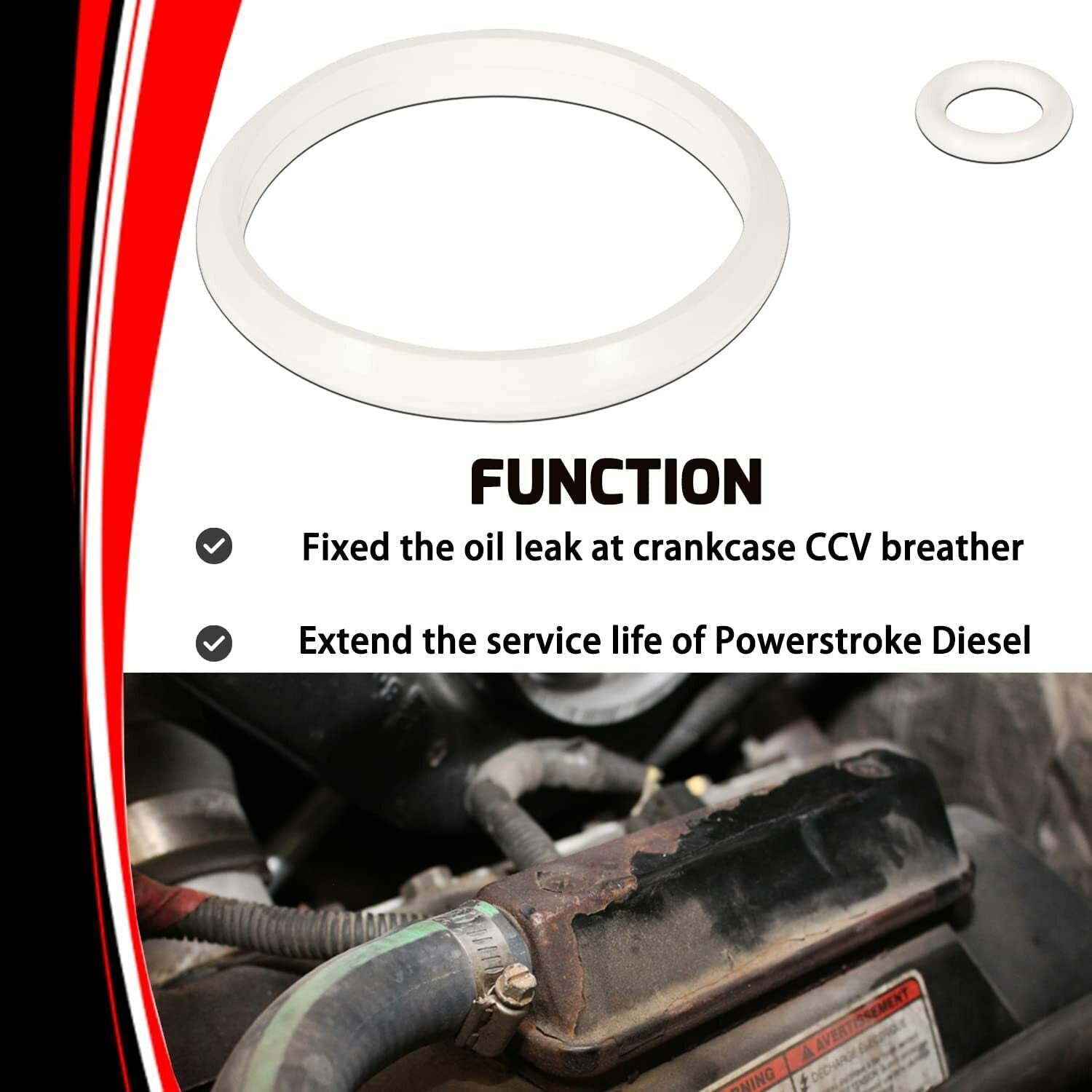 7.3L Powerstroke Diesel Engine Crankcase CCV Breather O-Ring Vent Valve Seal Kit
