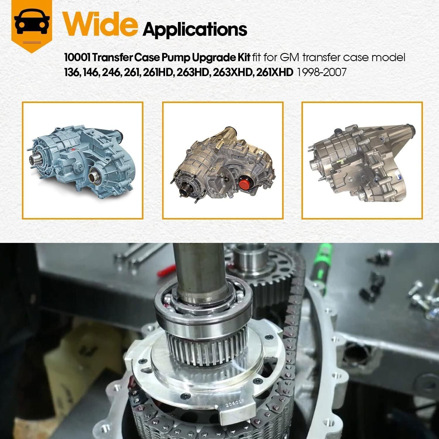 10001 Transfer Case Pump Upgrade Kit for GM Transfer Case 136,146,246,261, 263HD