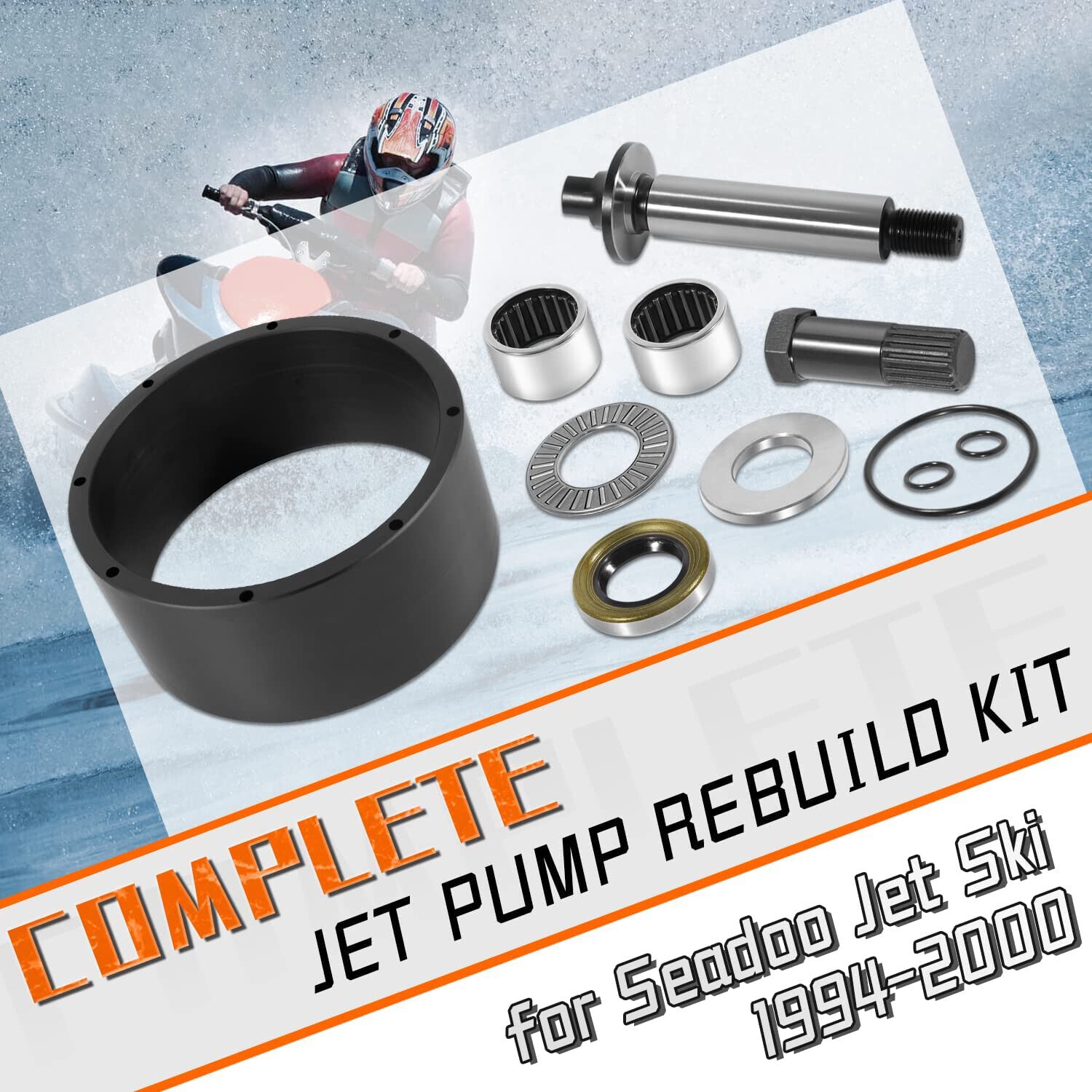 For 1994-2002 SeaDoo Jet Pump Rebuild Kit Wear Ring Impeller Shaft Seal Oil Tool