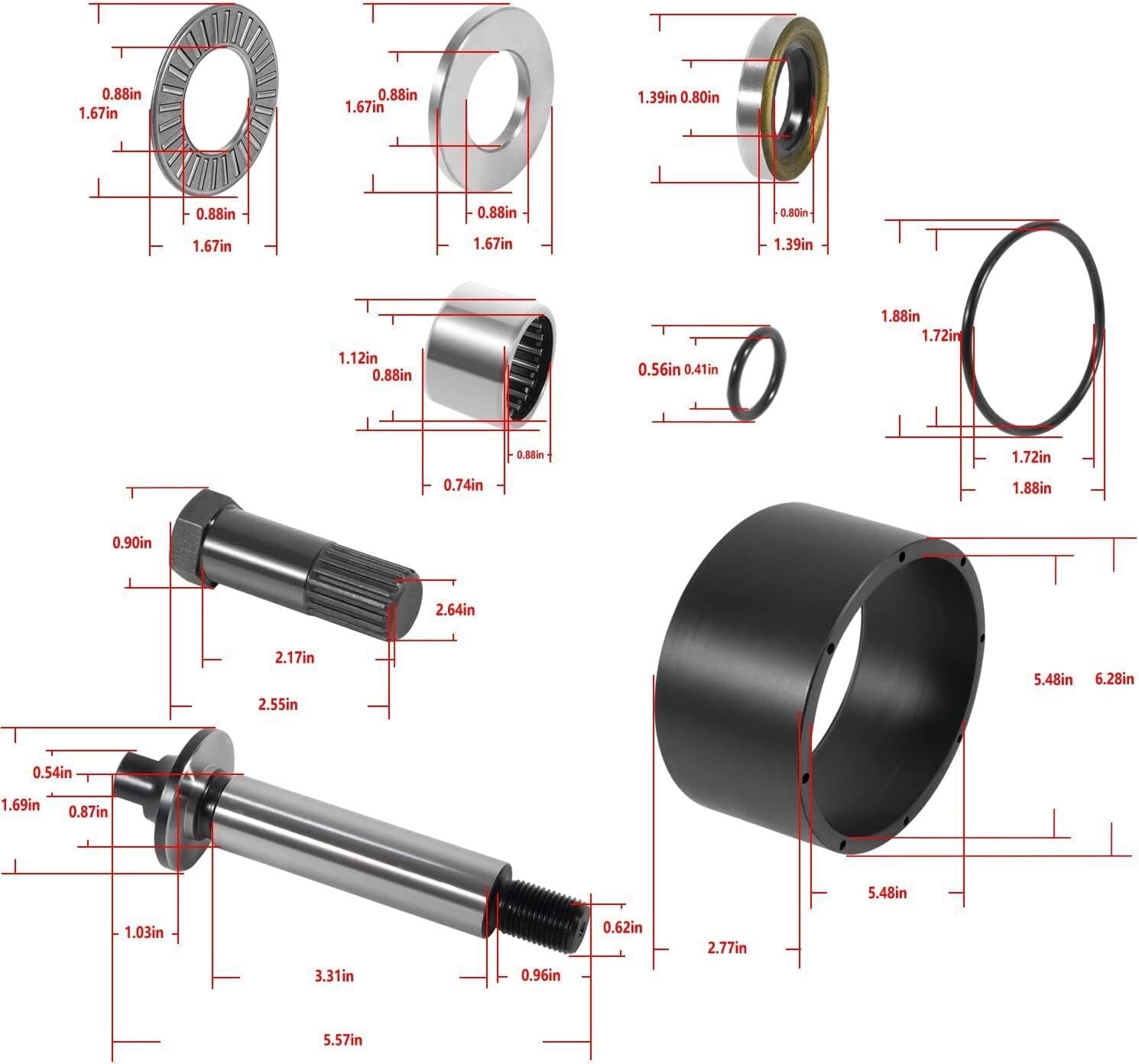 For 1994-2002 SeaDoo Jet Pump Rebuild Kit Wear Ring Impeller Shaft Seal Oil Tool