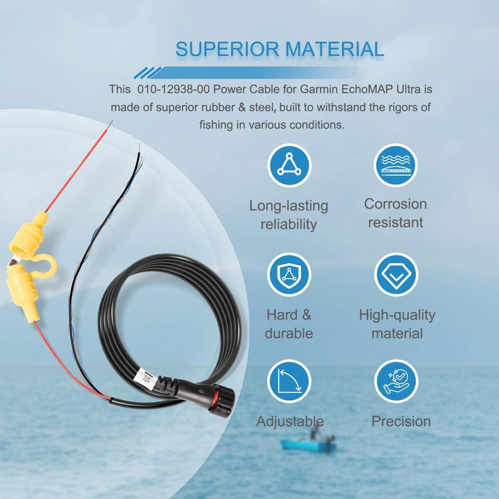 For Garmin ECHOMAP Ultra 4-pin Threaded Power Data Cable 010-12938-00