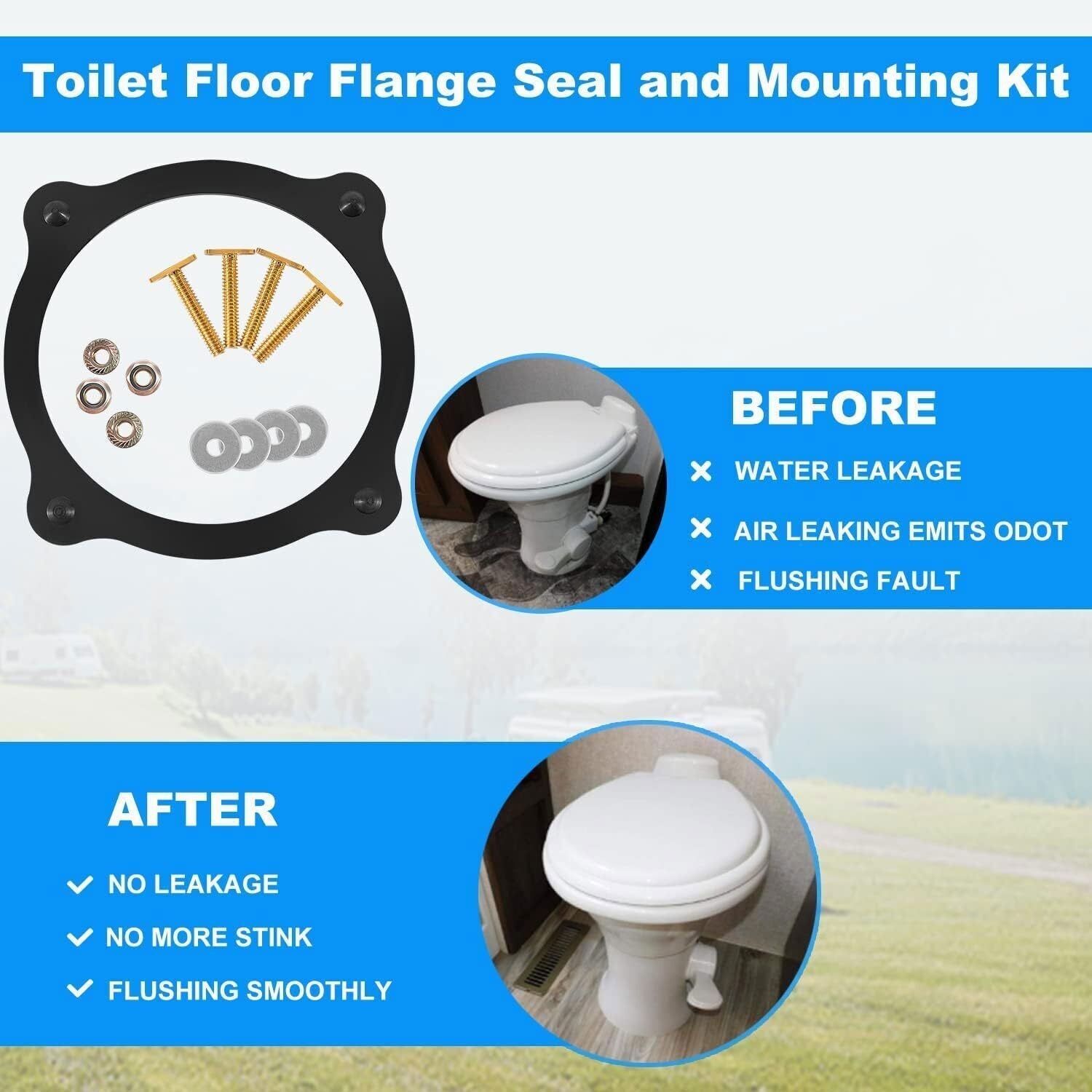 Dometic Sealand 385310063 Floor Flange Seal Replacement Kit W/ Mounting Hardware