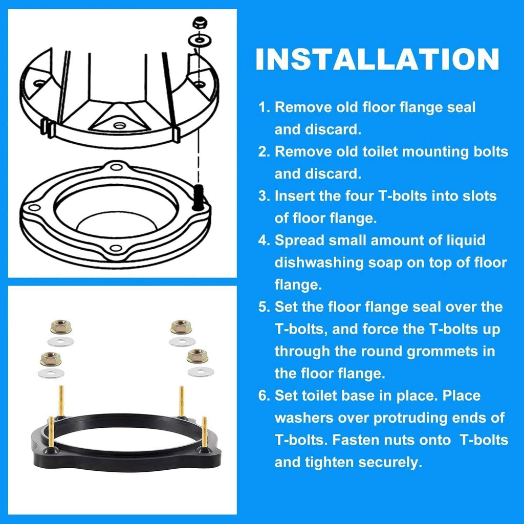 Dometic Sealand 385310063 Floor Flange Seal Replacement Kit W/ Mounting Hardware