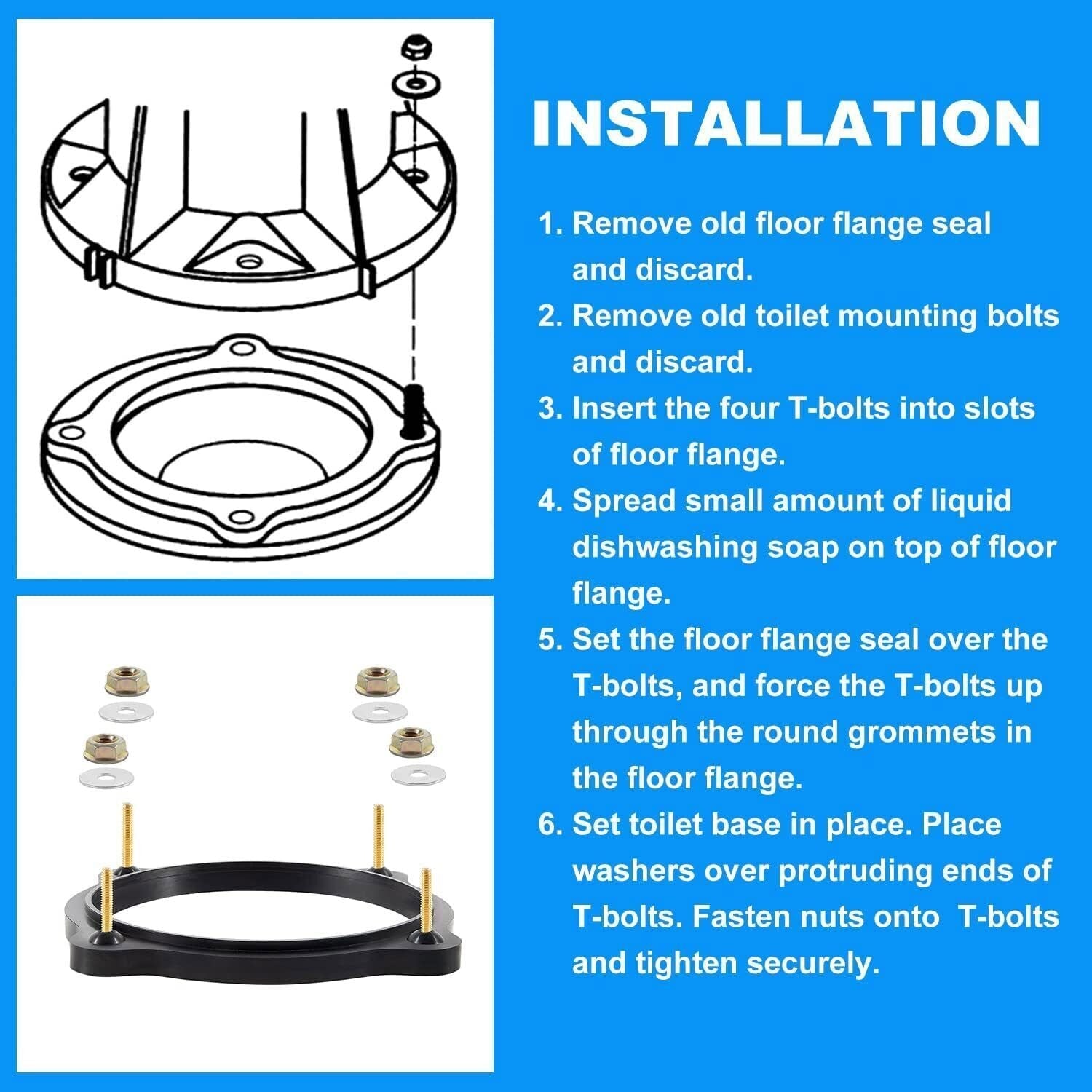Dometic Sealand 385310063 Floor Flange Seal Replacement Kit W/ Mounting Hardware