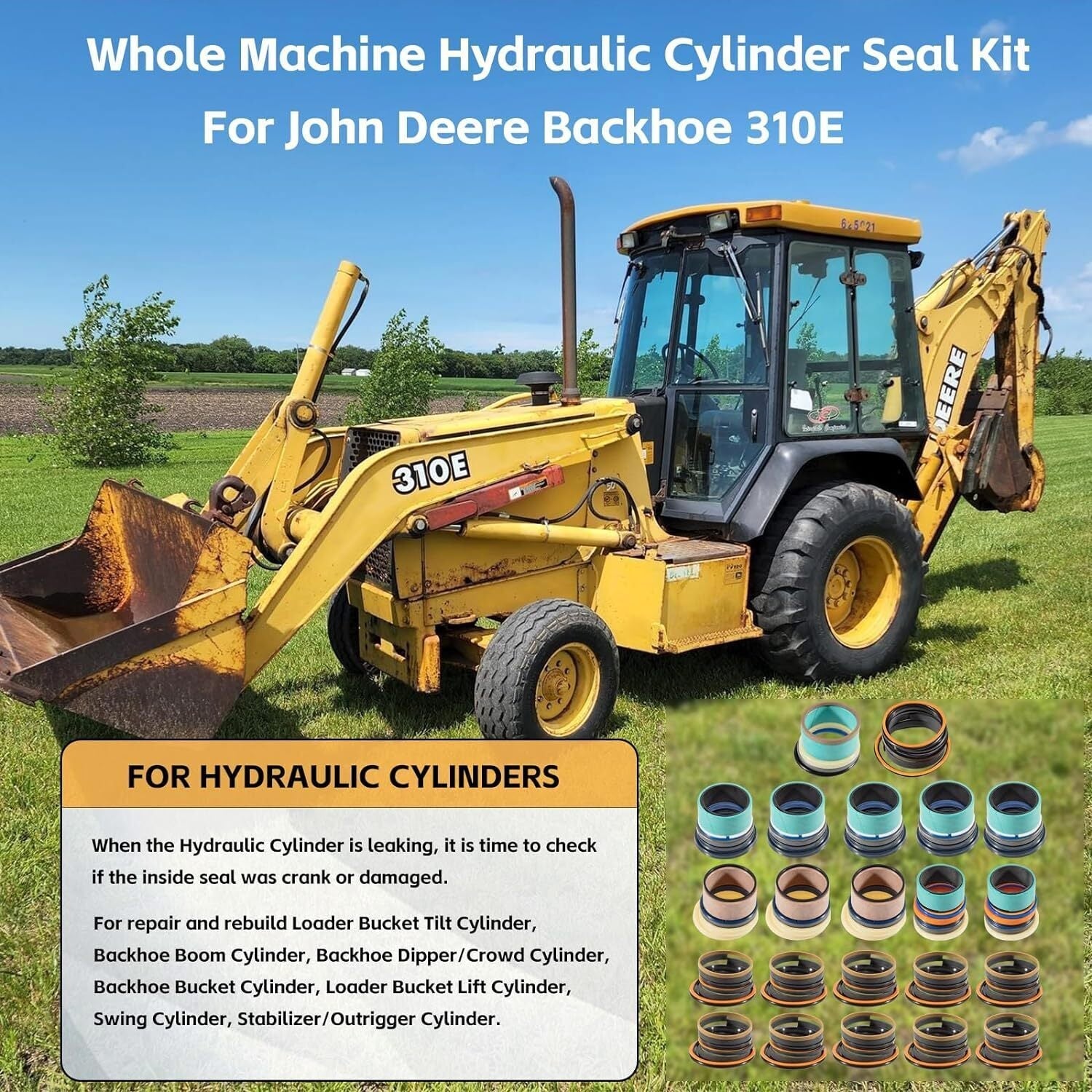 Whole Machine Hydraulic Cylinder Repair Seal Kit for John Deere JD 310E Backhoe