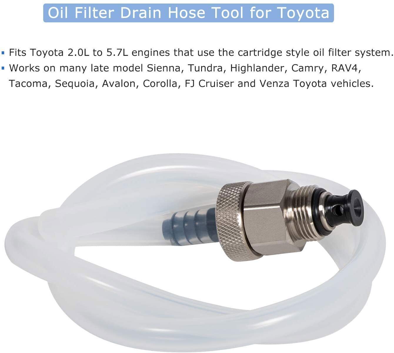 Oil Filter Release Drain Hose Tool for Toyota, Lexus, Scion 2.0L-5.7L Engines