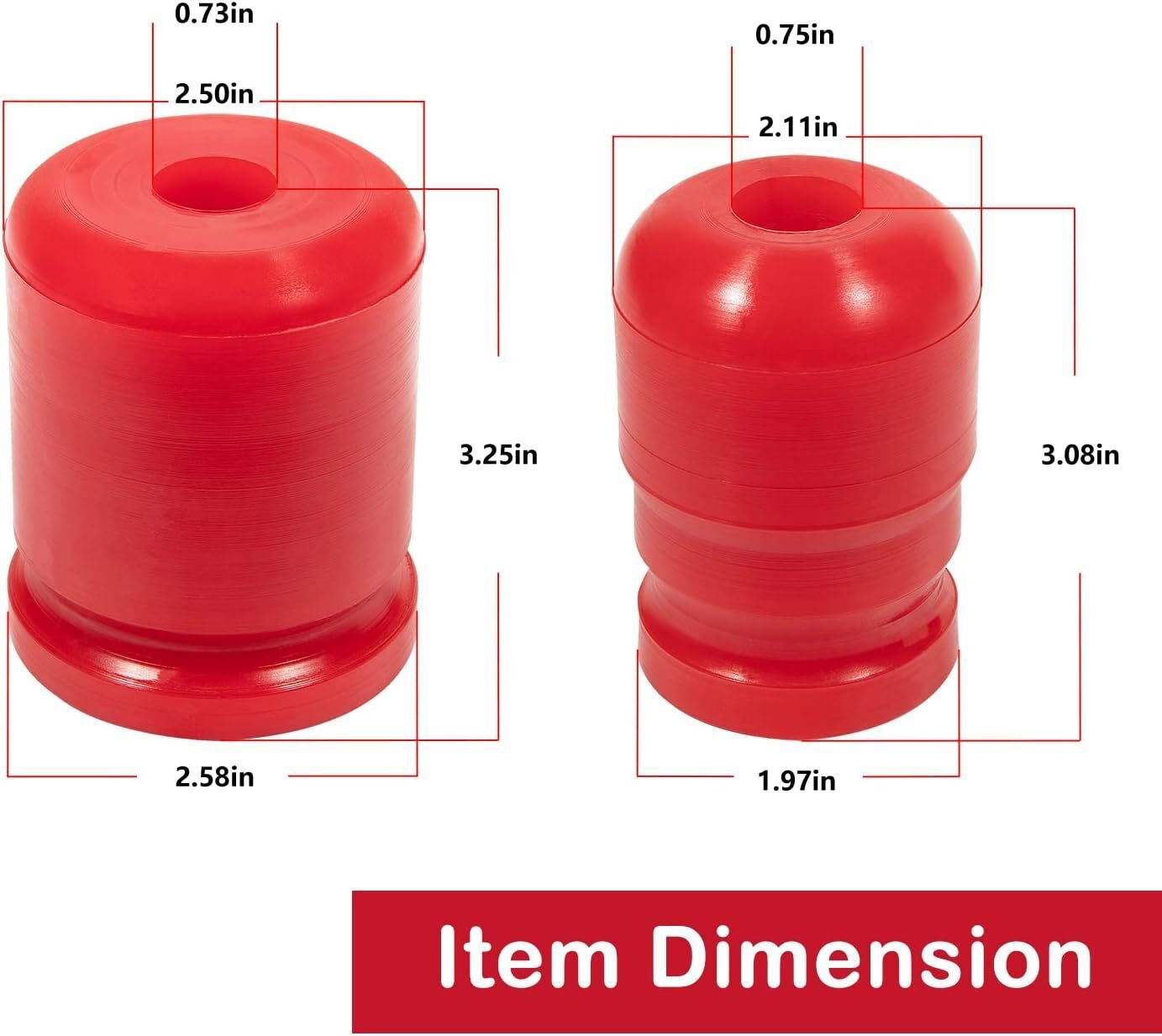 1-1303 & 1-1304 Polyurethane Front & Rear Bump Stop for Jeep Wrangler JK/JKU 4PC