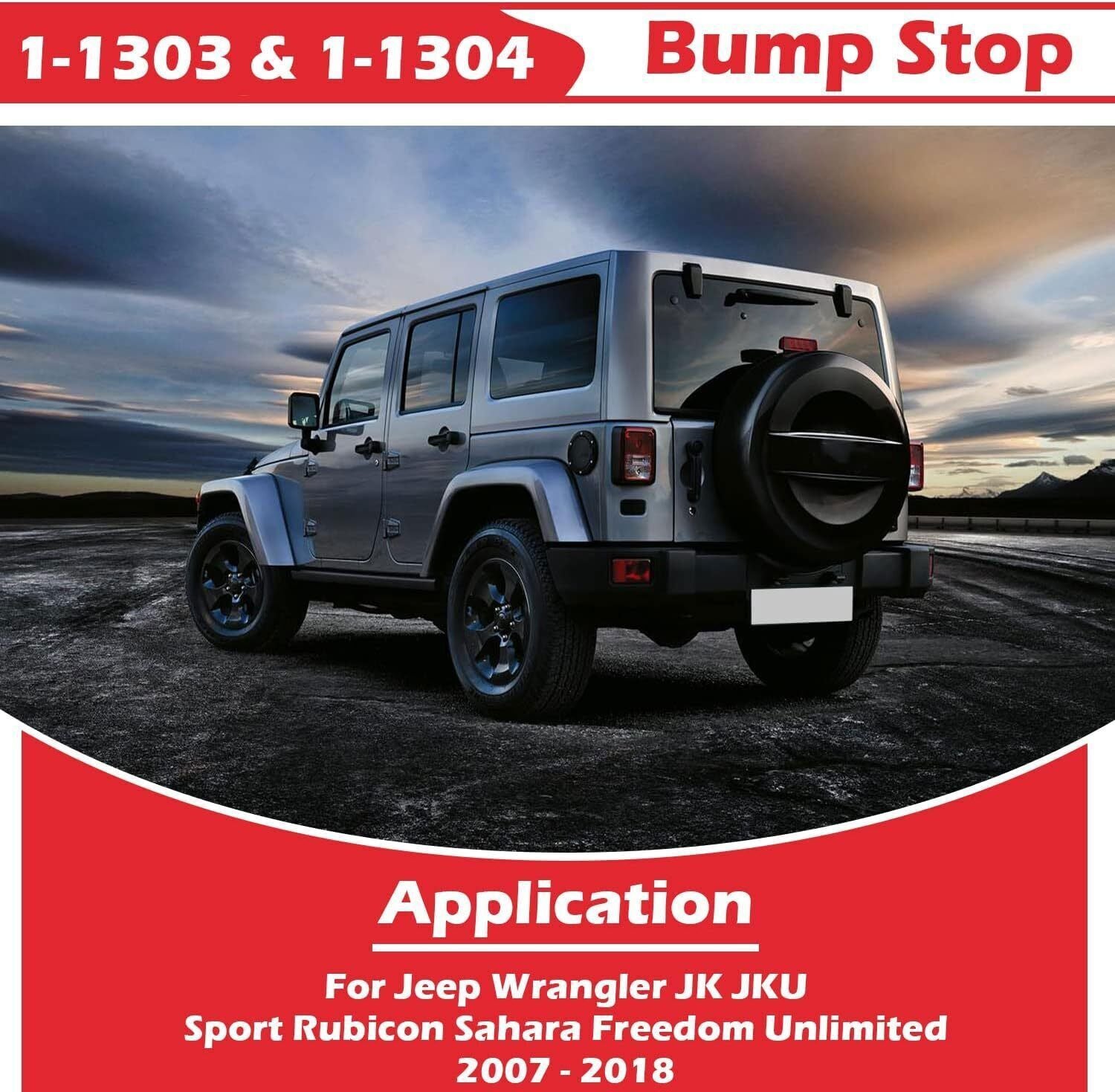 1-1303 & 1-1304 Polyurethane Front & Rear Bump Stop for Jeep Wrangler JK/JKU 4PC