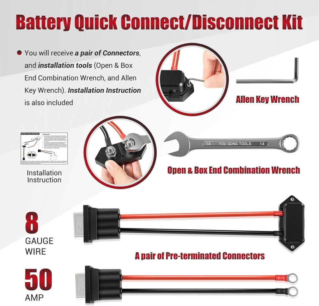 Trolling Motor Quick Connect Plug Marine Battery Connector for Newport Kayak