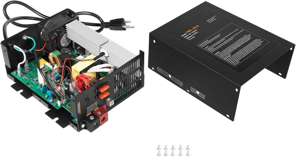 55 Amp RV Power Converter, 110VAC to 12VDC, 55A RV Power Converter Charger, Lith