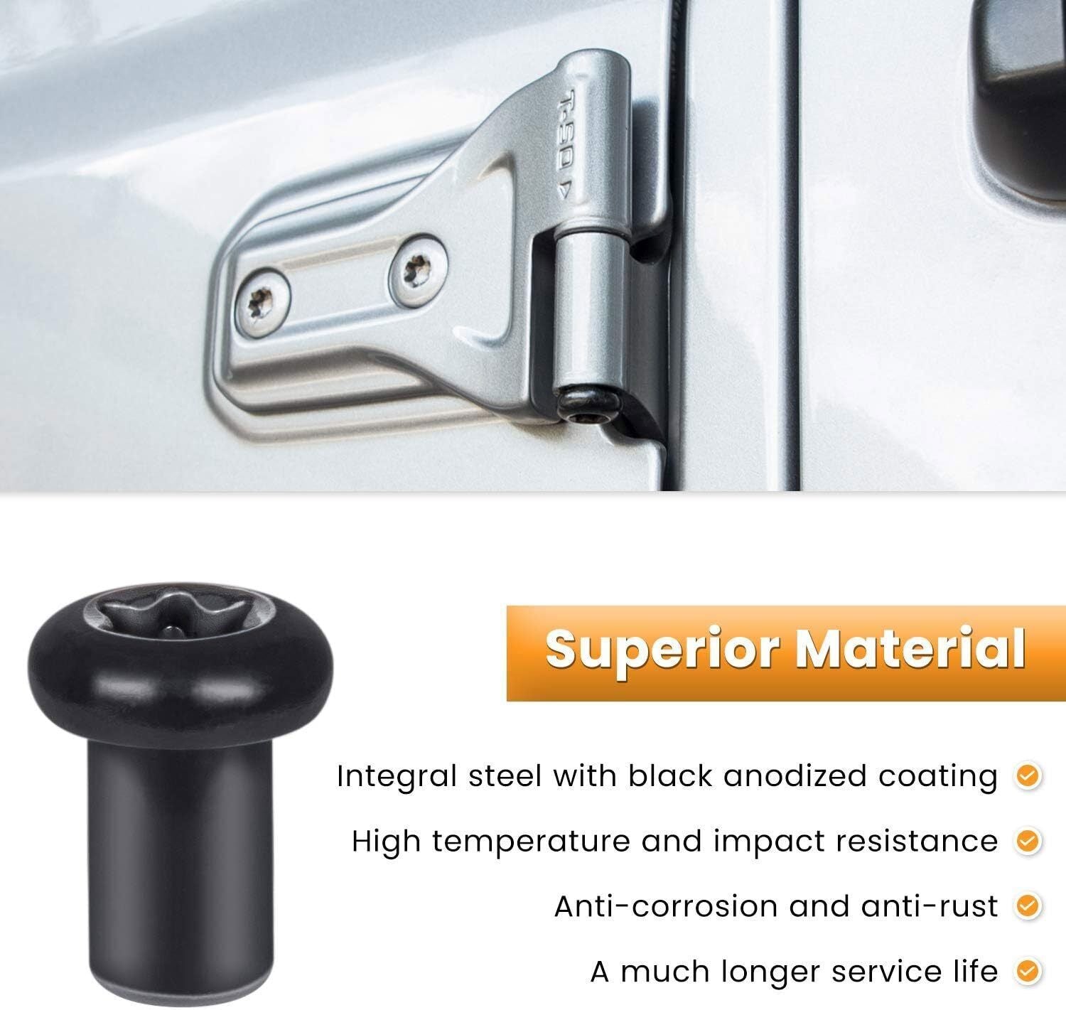 Door Hinge Nuts For Jeep Wrangler JK JKU JL JLU Gladiator JT 2/4-Door 2007-2021