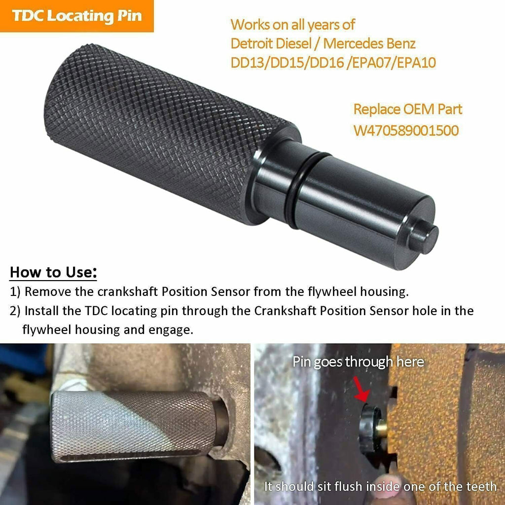 For Detroit Diesel DD15 Camshaft Timing Tool TDC Locating Pin & Engine Tool Kit