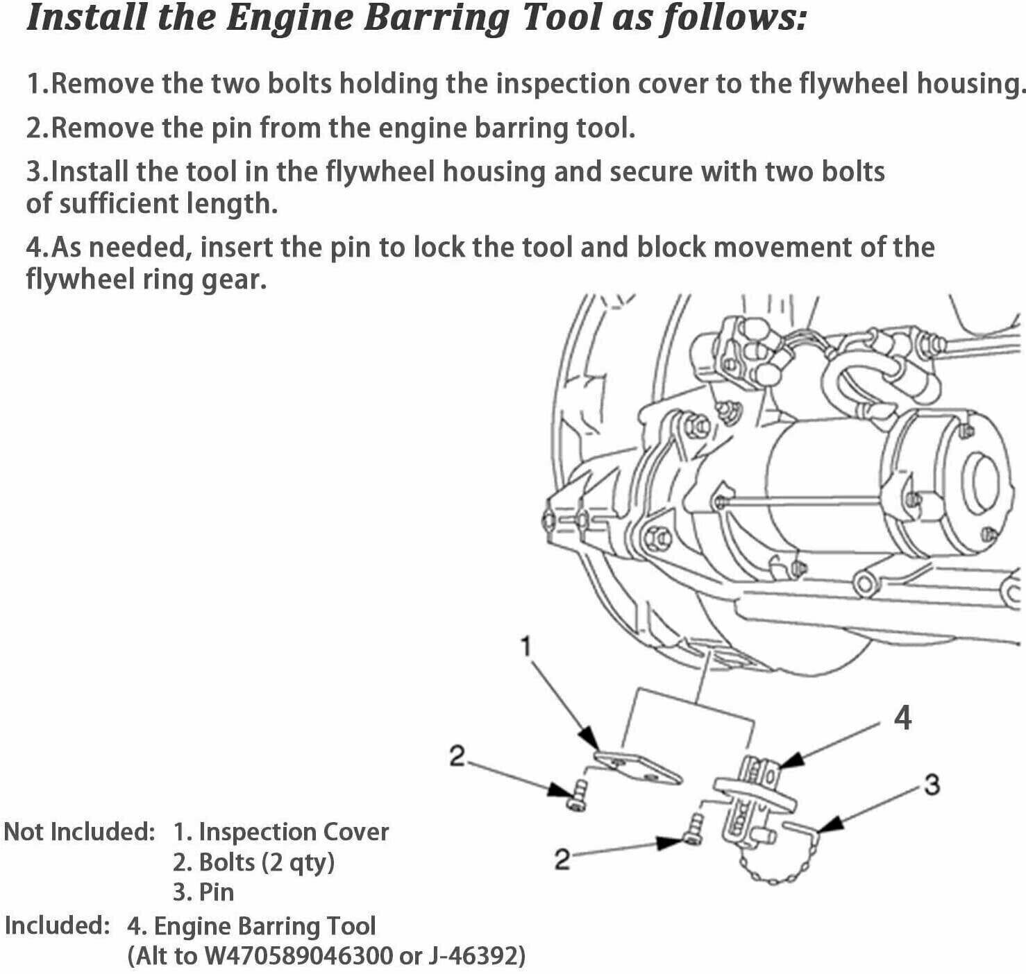 For Detroit Diesel DD15 Camshaft Timing Tool TDC Locating Pin & Engine Tool Kit
