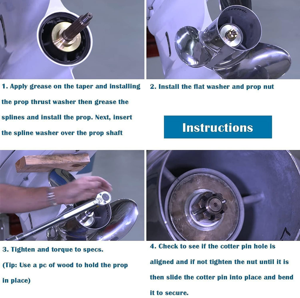 Propeller Hardware Kits Thrust Washer/Spacer/Nut for Yamaha Outboard 150-300HP
