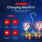 For Yellow Jacket 4-Valve 49968 Test and Charging Manifold Gauges R-22/404A/410A