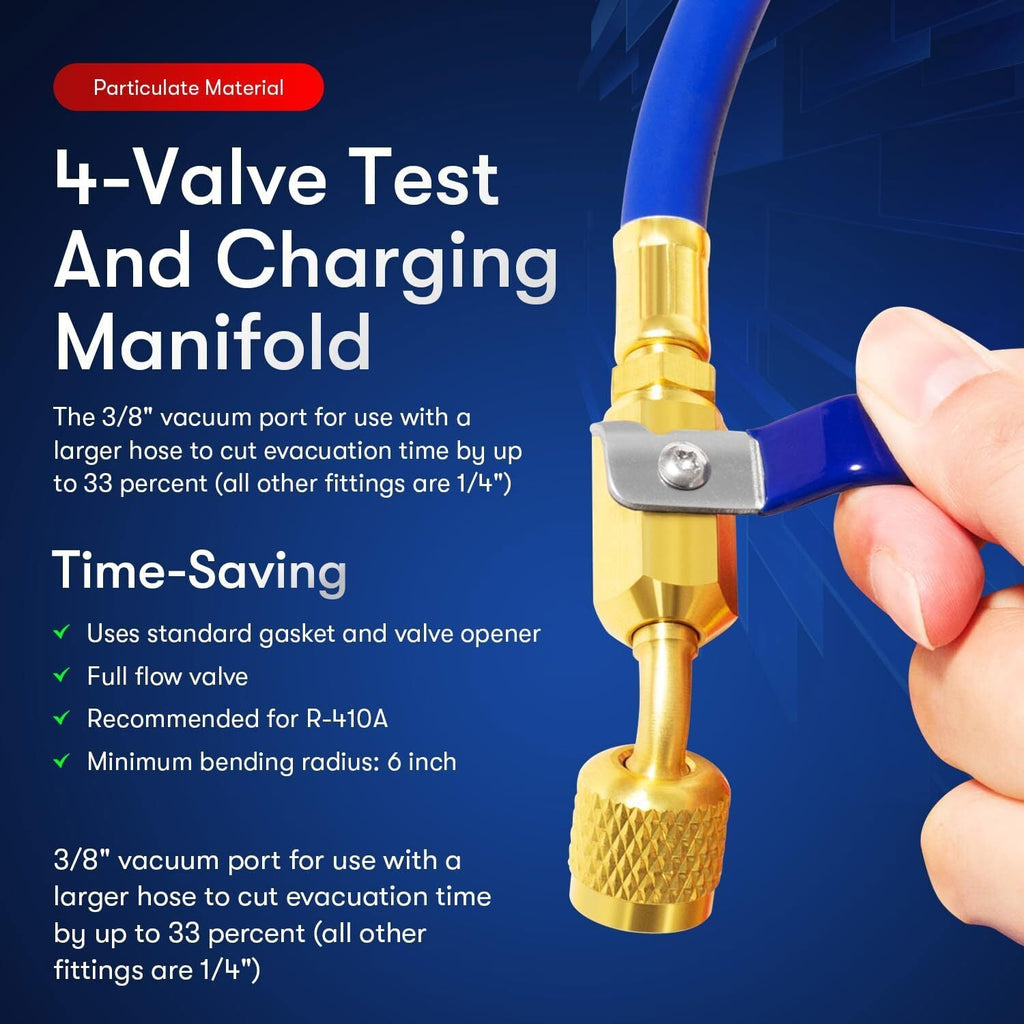 For Yellow Jacket 4-Valve 49968 Test and Charging Manifold Gauges R-22/404A/410A