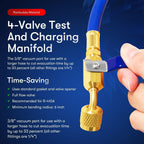 For Yellow Jacket 4-Valve 49968 Test and Charging Manifold Gauges R-22/404A/410A