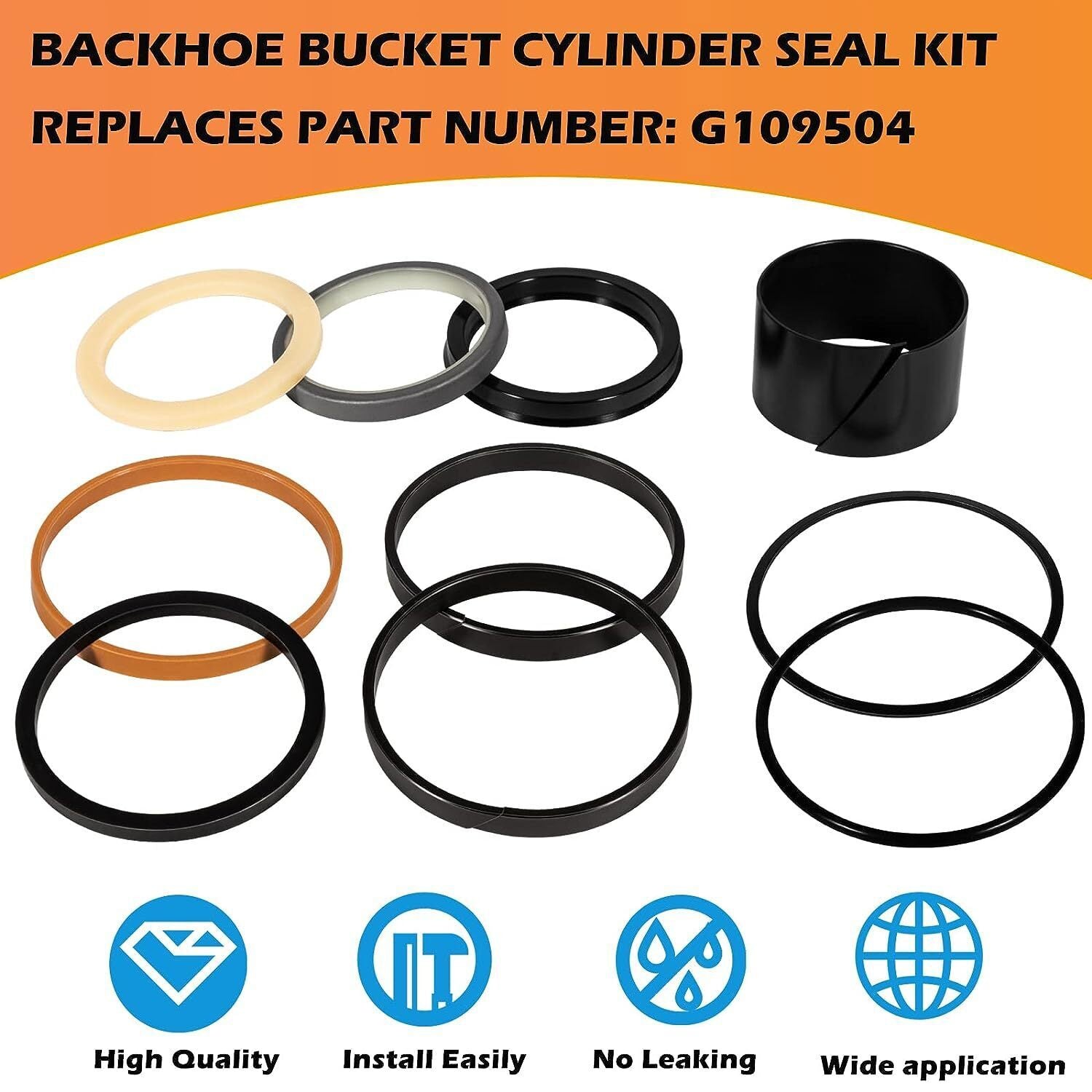 G109504 Cylinder Seal Kit for Case Backhoe Loader Bucket 480D 580D 580SE 850C