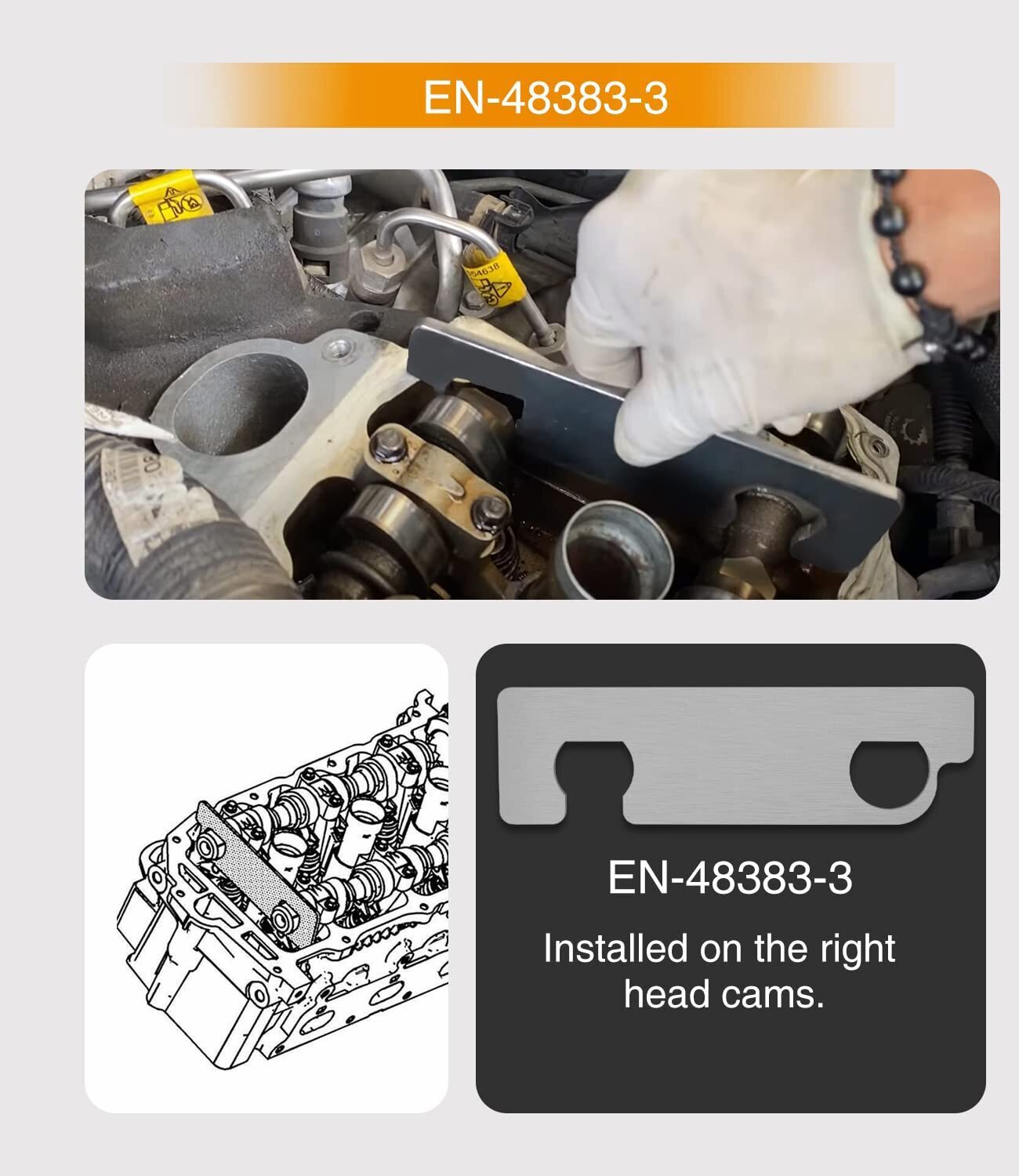 3x Camshaft Holding Retaining Tool EN48383 EN46105 for 2.8L 3.0L 3.6L V6 Engine