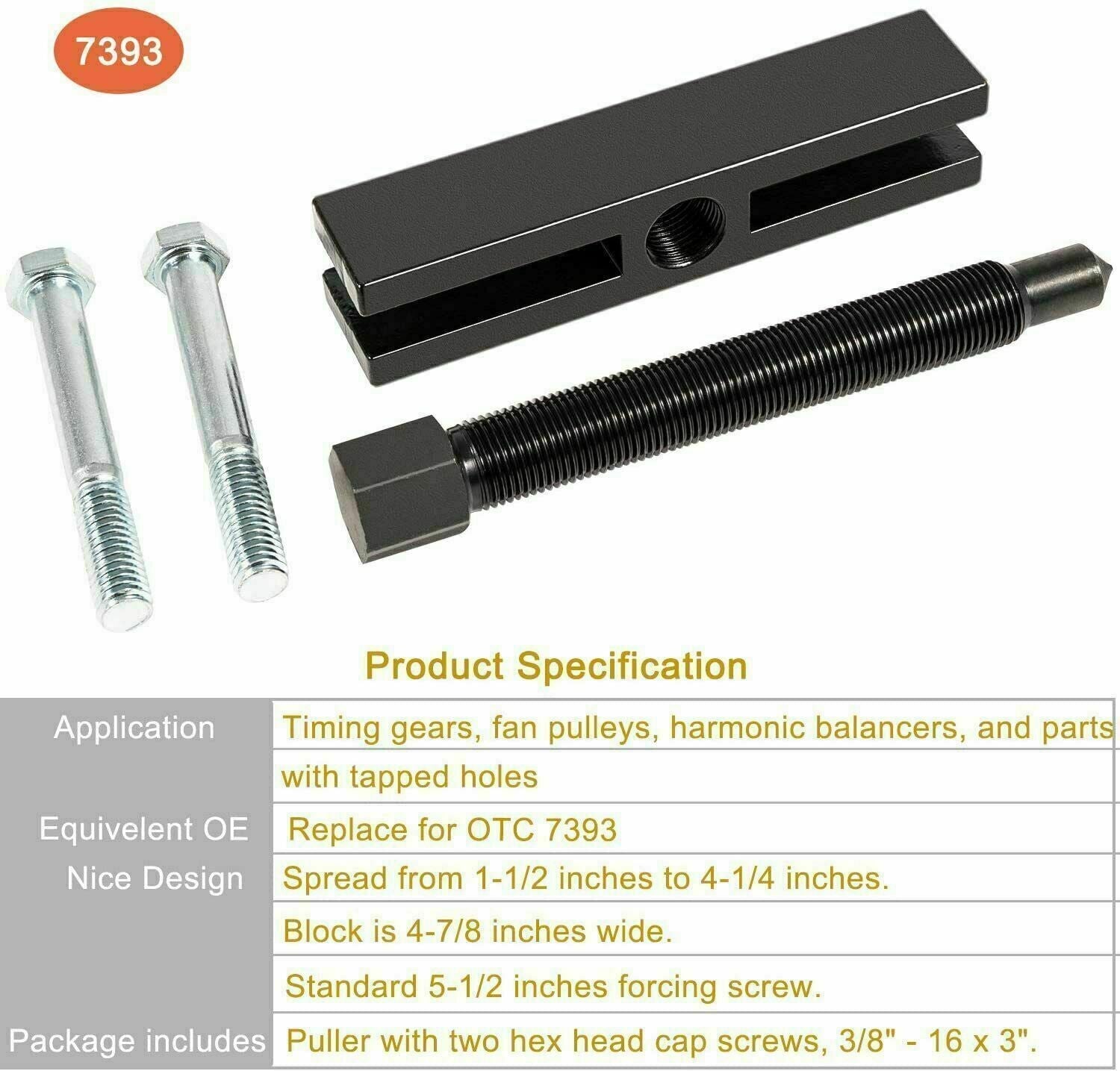 522 Large Gear and Pulley Puller Replace OTC 522 & 7393 Tapped Holes (2 Pack)