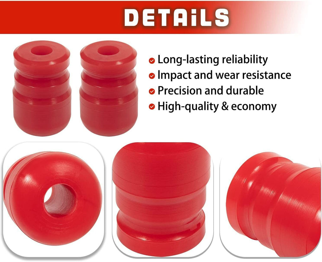 1-1303 Polyurethane Front Bump Stop for 2007-2018 Jeep Wrangler JK/JKU 2pcs Red