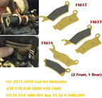 For Can-Am Outlander 450 570 650 850 1000 EFI XT XMR DPS Front & Rear Brake Pad