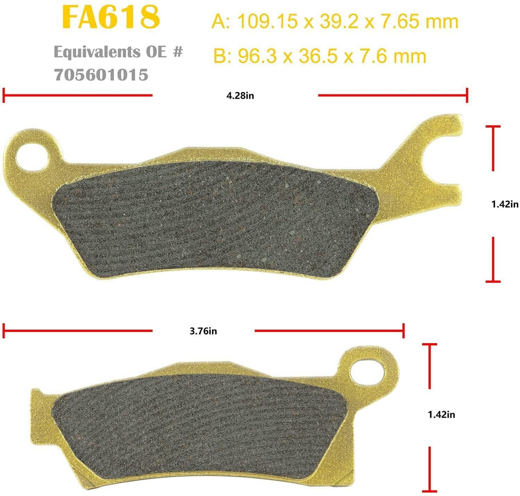 For Can-Am Outlander 450 570 650 850 1000 EFI XT XMR DPS Front & Rear Brake Pad